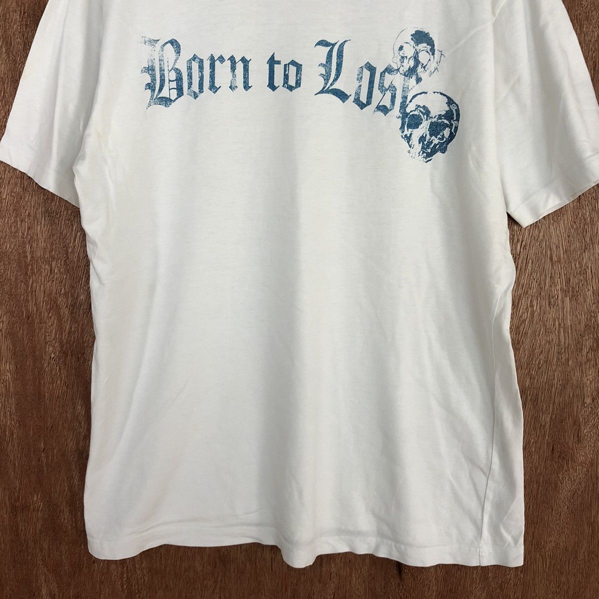 Japanese Brand DLL Born To Lost skull White Short Sleeve Tshirt #2064 Size US M / EU 48-50 / 2 - 6 Thumbnail