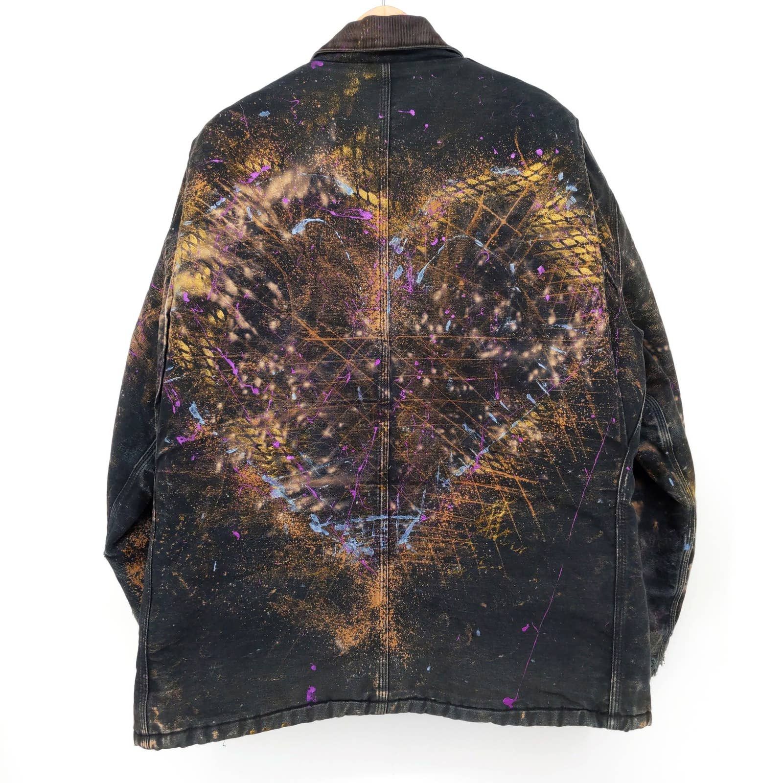 Carhartt × Vintage Carhartt Custom Paint Heart Carpenter Jacket Corduroy Collar Size US XL / EU 56 / 4 - 2 Thumbnail