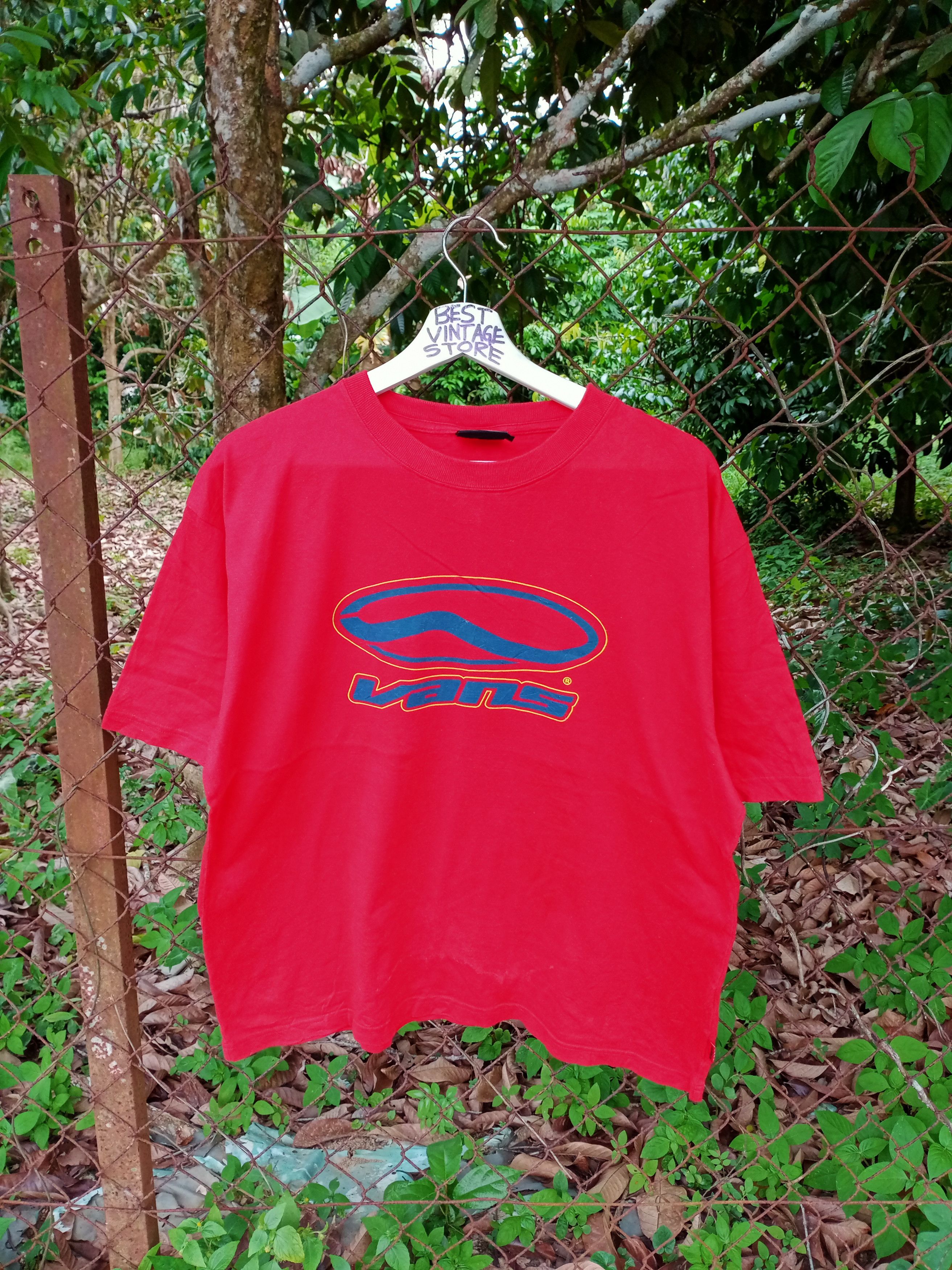 image of Vintage 90's Vans Big Logo Tshirt in No Colour, Men's (Size Large)