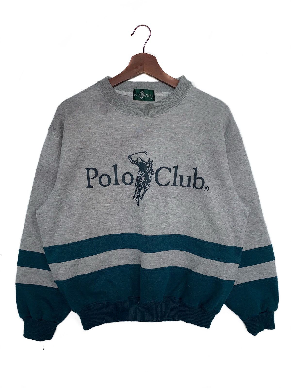 Beverly Hills Polo Club × Polo Ralph Lauren × Vintage Vintage Polo Club Stripes Sweatshirt/Size L/Multicolour Size US L / EU 52-54 / 3 - 1 Thumbnail