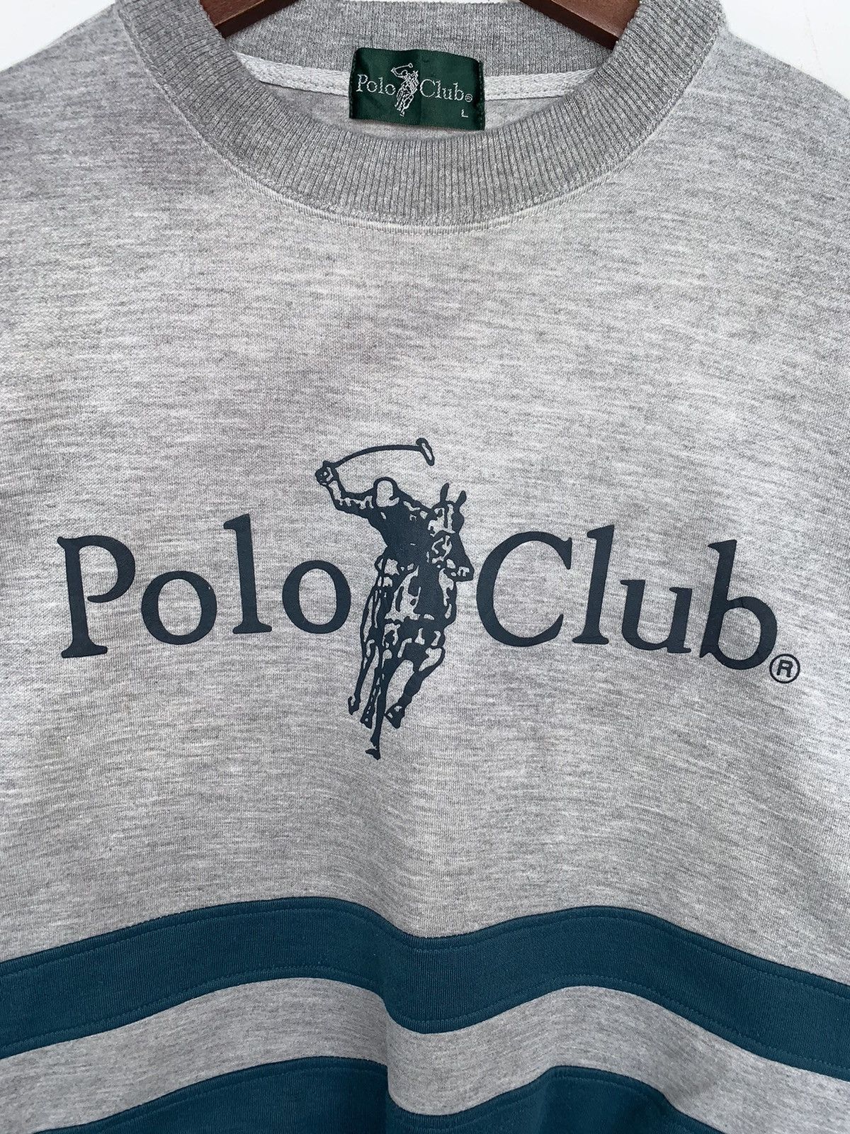 Beverly Hills Polo Club × Polo Ralph Lauren × Vintage Vintage Polo Club Stripes Sweatshirt/Size L/Multicolour Size US L / EU 52-54 / 3 - 3 Thumbnail
