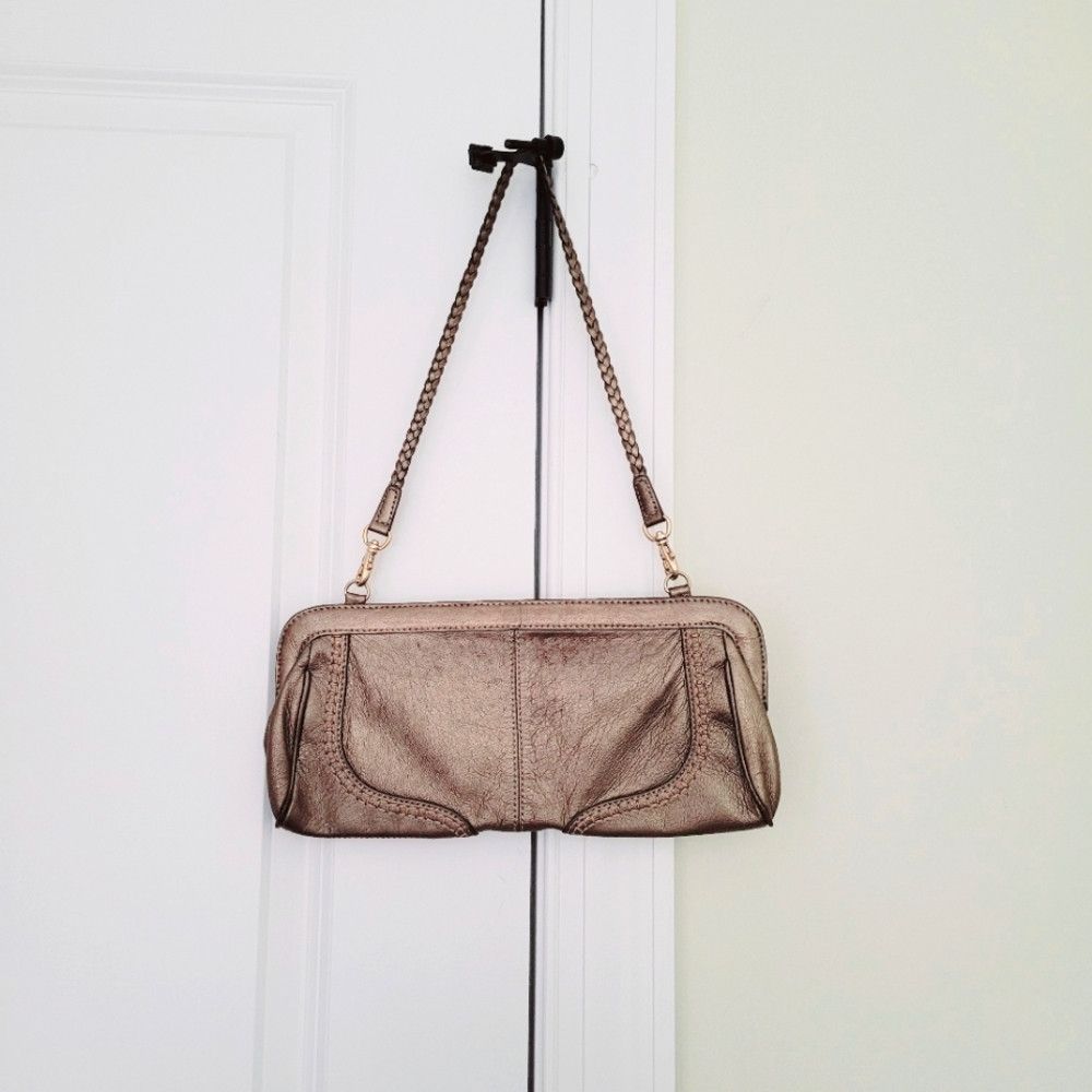 Genuine Leather Sigrid Olsen Bronze Leather Convertible Clutch Size ONE SIZE - 4 Thumbnail