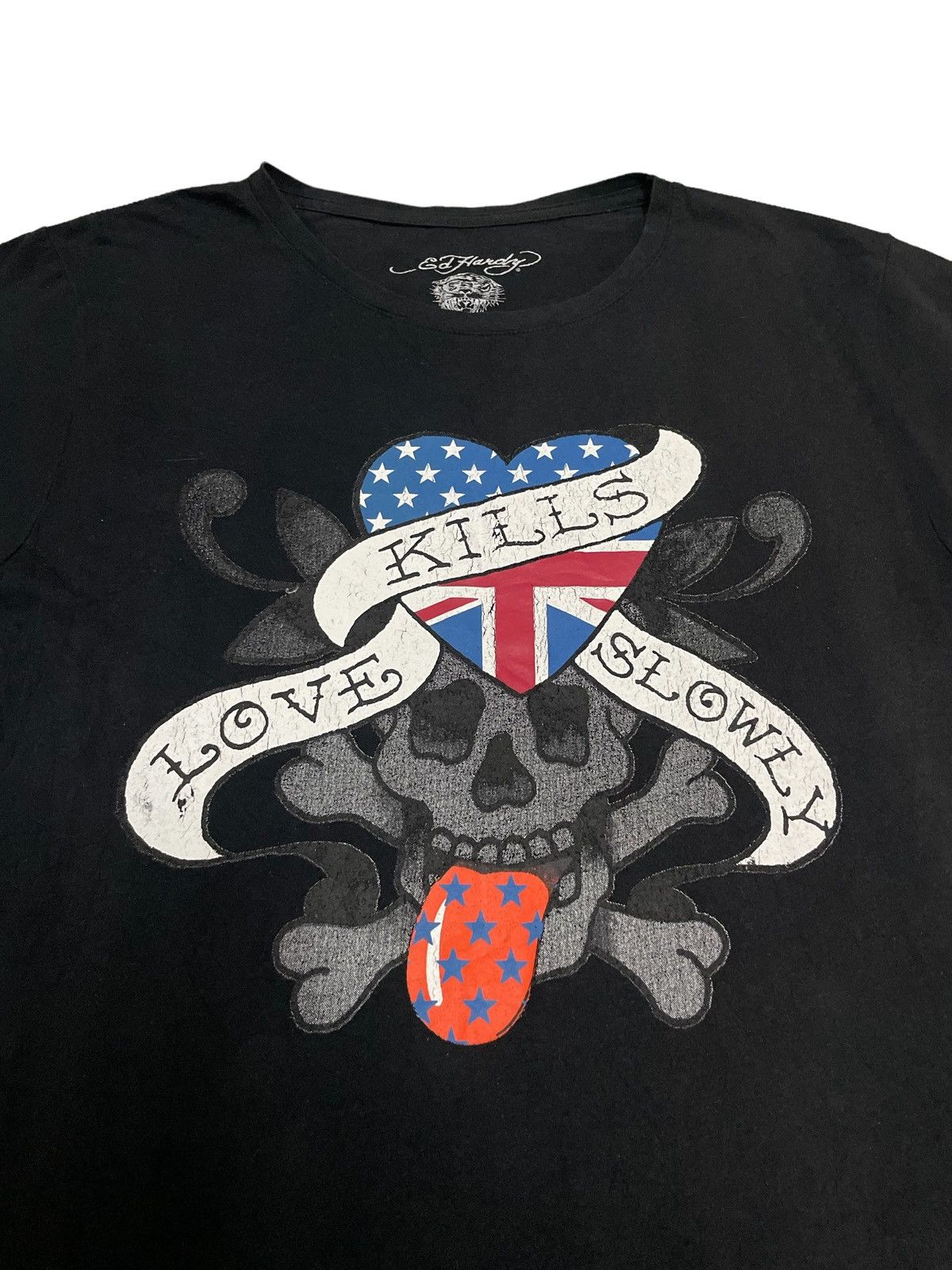 Ed Hardy Vintage Y2K Ed Hardy Sunfaded Skull Tees Size L / US 10 / IT 46 - 2 Thumbnail