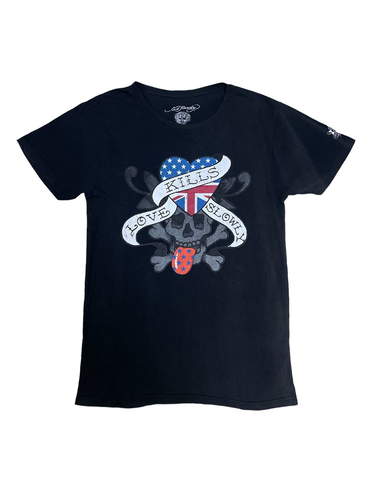 Ed Hardy Vintage Y2K Ed Hardy Sunfaded Skull Tees Size L / US 10 / IT 46 - 1 Thumbnail