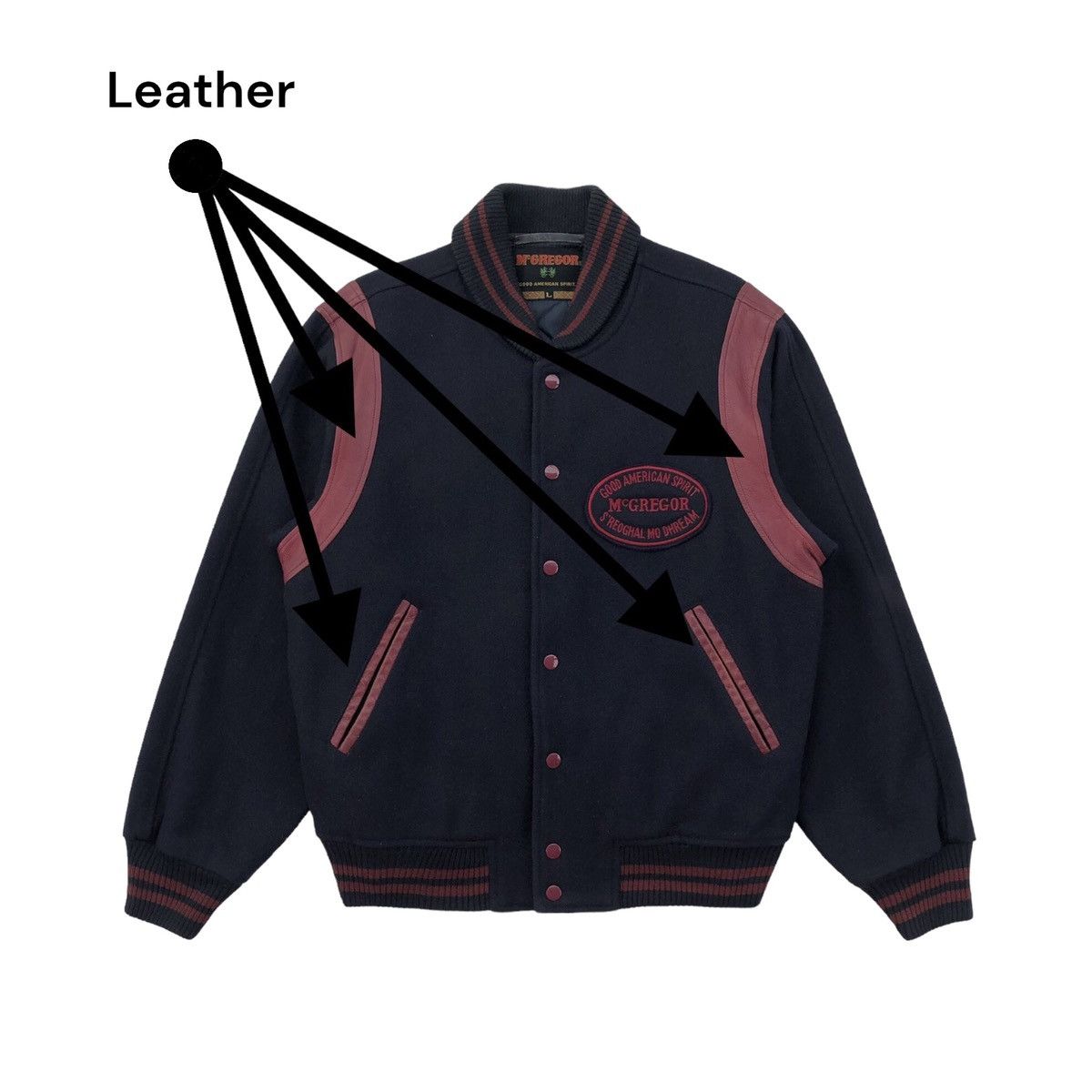 McGregor Vintage McGregor Wool Leather Varsity Jacket Size US L / EU 52-54 / 3 - 2 Thumbnail