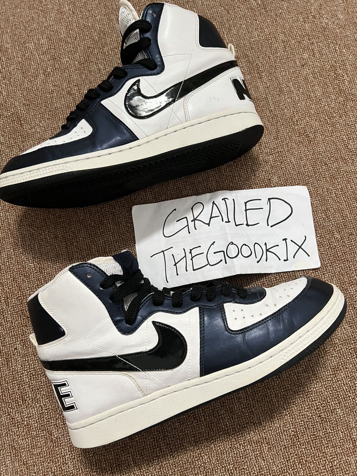 Nike × Vintage Nike Terminator High Basic Obsidian Navy White Black Size US 9 / EU 42 - 8 Thumbnail