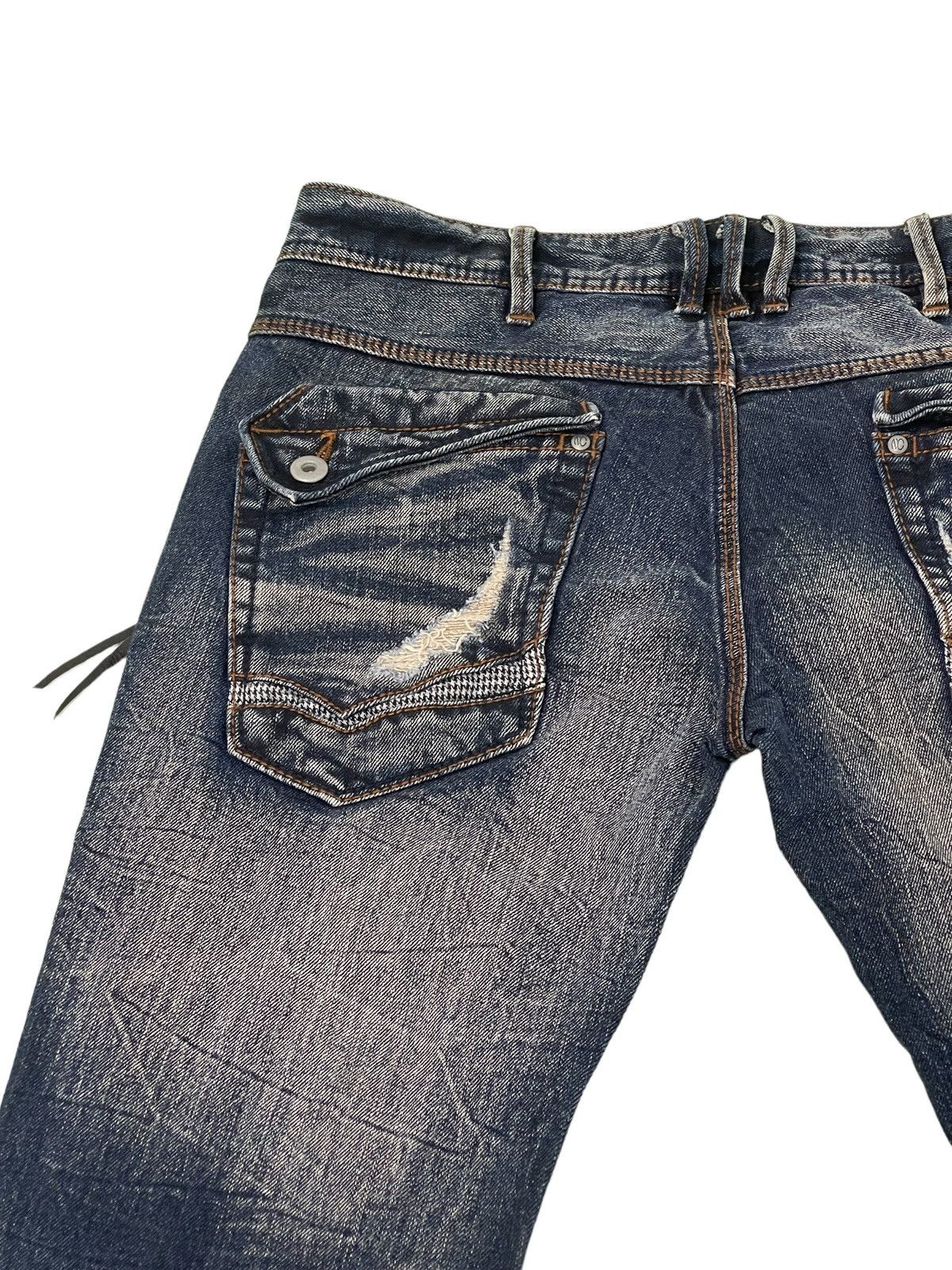 Japanese Brand Flare Jeans Nicole Slim Stretch Acid Wash Low Rise 3🟦8 Size US 31 - 8 Thumbnail