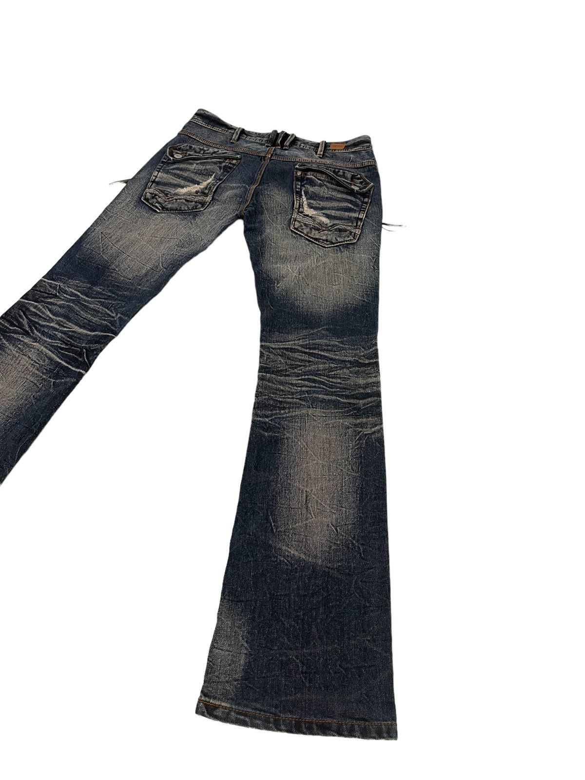 Japanese Brand Flare Jeans Nicole Slim Stretch Acid Wash Low Rise 3🟦8 Size US 31 - 3 Thumbnail