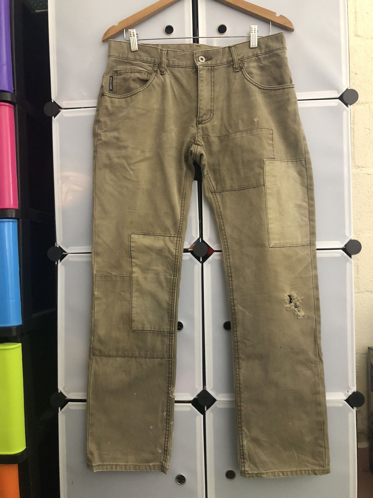 image of Ships x Vintage Studio Oribe Patchwork Distressed Denim, Men's (Size 33)