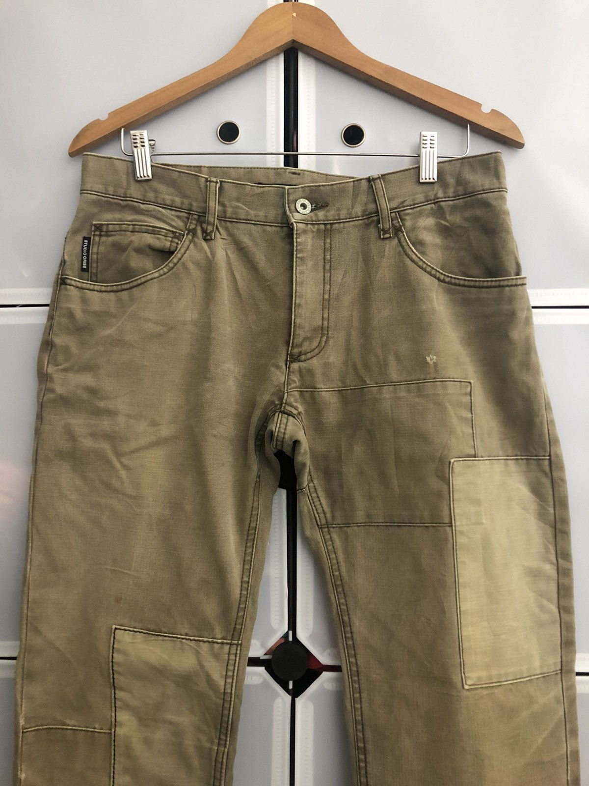 Japanese Brand × SHIPS × Vintage Vintage Studio Oribe Patchwork Distressed Denim Size US 33 - 3 Thumbnail