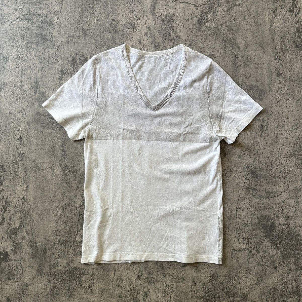 image of Maison Margiela 2013 Concrete “Aids Awareness” Tee in Grey, Men's (Size Small)