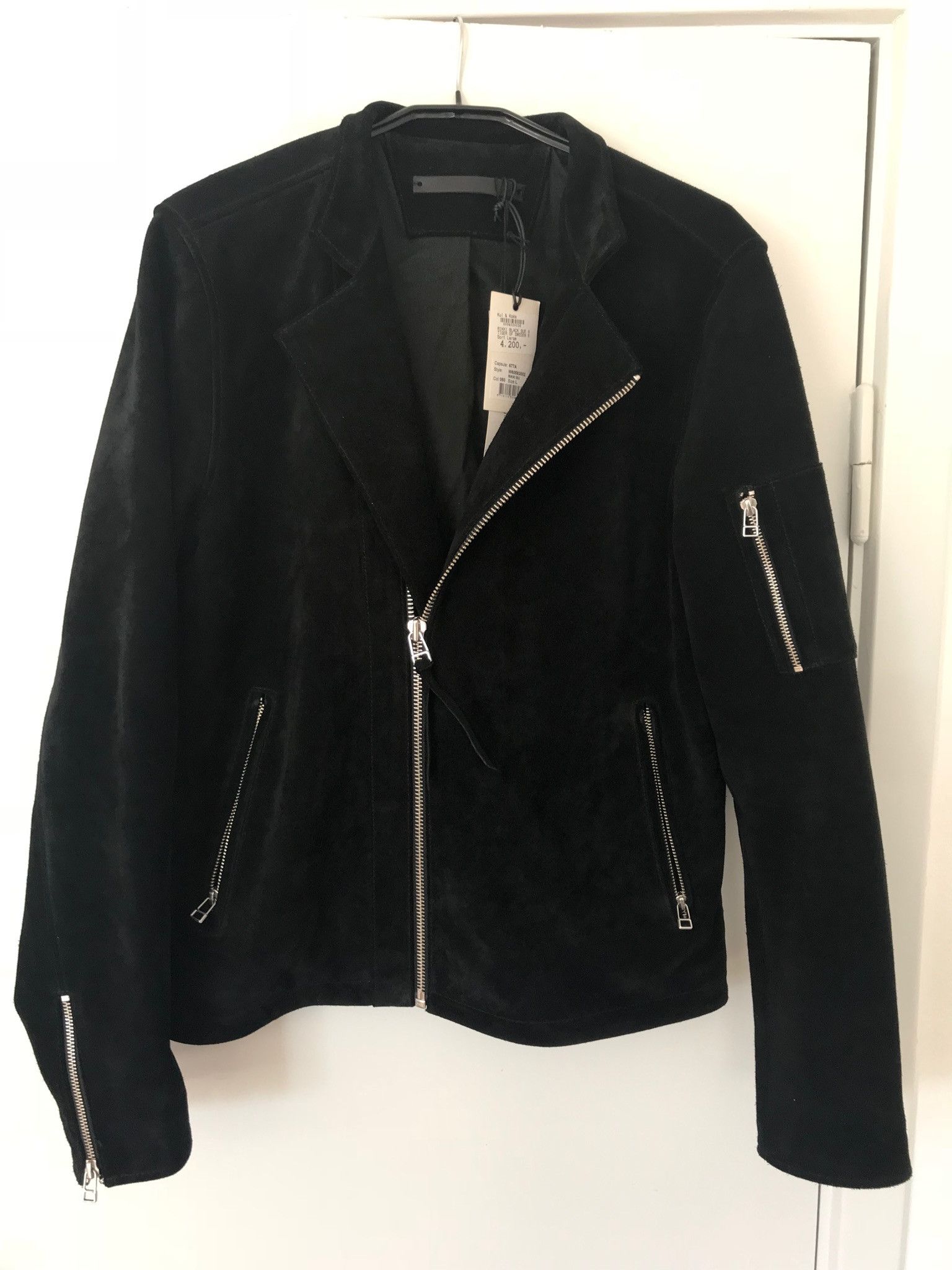 Tiger of Sweden biker suede zip gimp bomber - not parka hoodie coat shirt Size US L / EU 52-54 / 3 - 11 Thumbnail