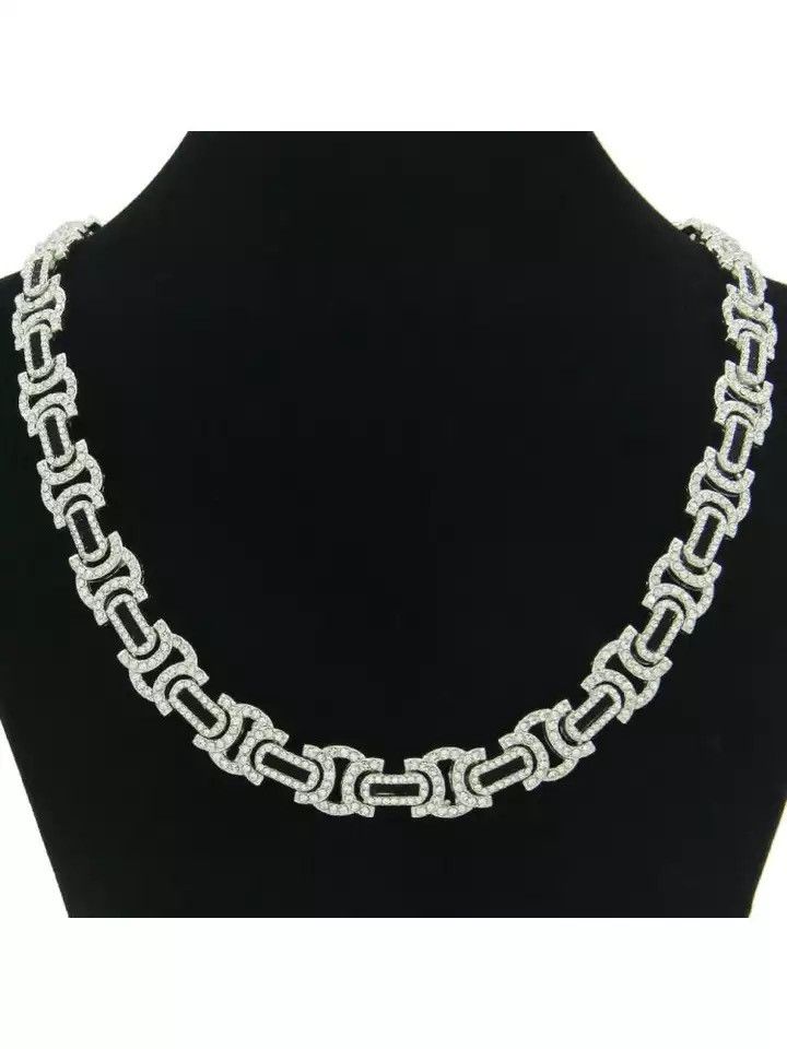 Jewelry 13mm Personality Glitter Link Chain Choker Necklace Size ONE SIZE - 1 Preview