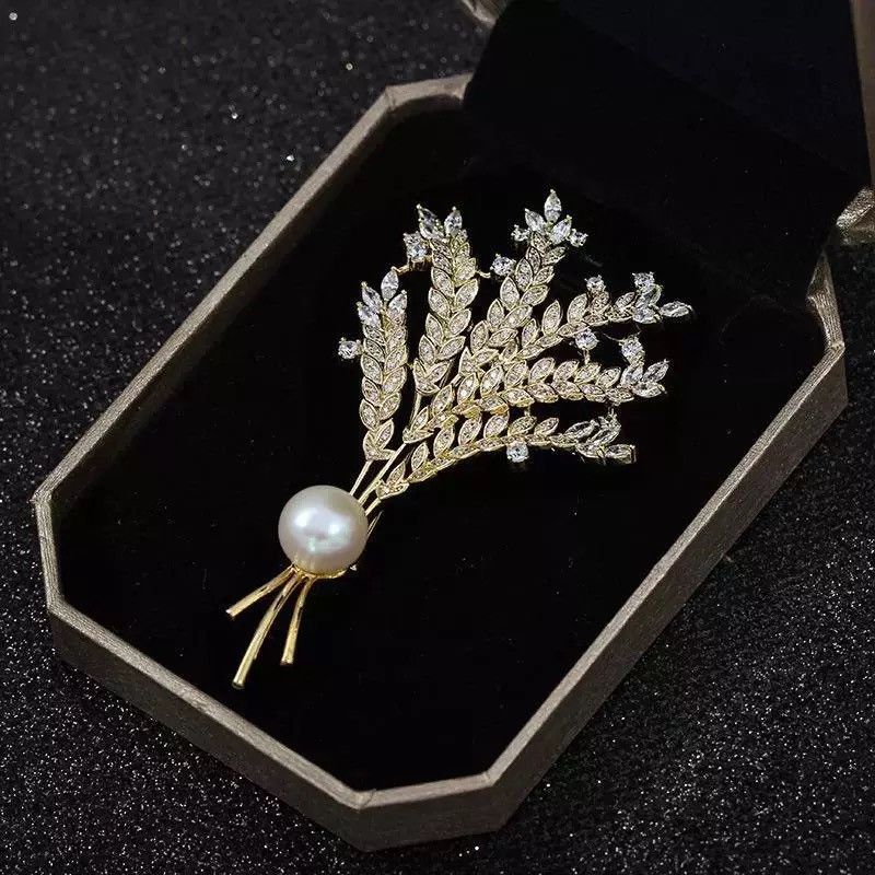 Jewelry Plant Tree Pearl Coat Rhinestone Pin Brooch Size ONE SIZE - 2 Thumbnail