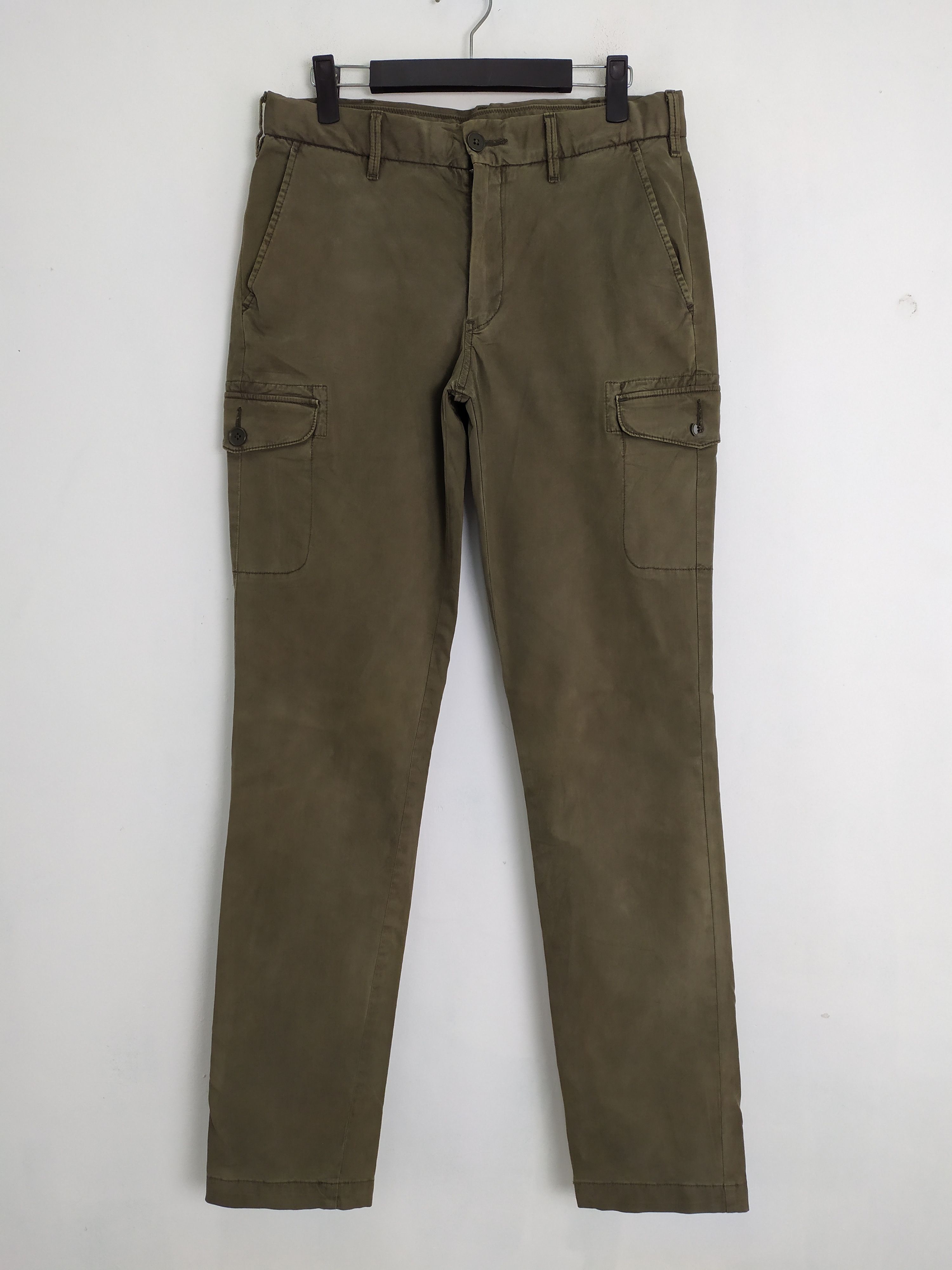image of Vintage Low Rise Green Skinny Cargo Pants, Men's (Size 29)