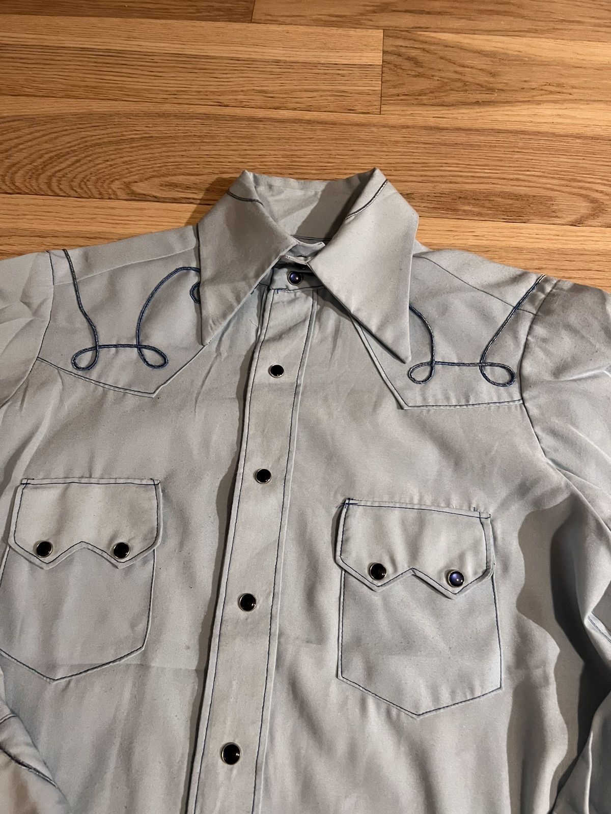Cowboy Equipment × Japanese Brand × Vintage Vintage 60s 70s Western Button Up Collared Shirt Pearl Snap Size US L / EU 52-54 / 3 - 2 Thumbnail