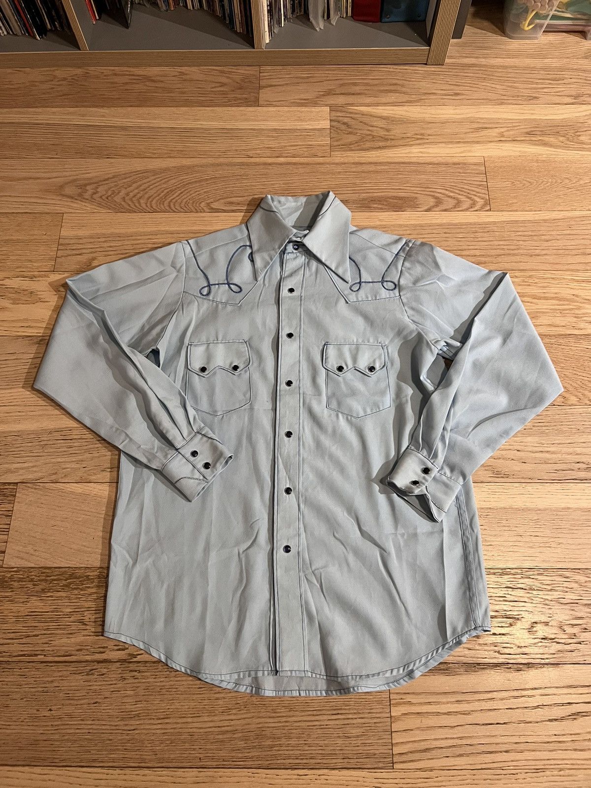 Cowboy Equipment × Japanese Brand × Vintage Vintage 60s 70s Western Button Up Collared Shirt Pearl Snap Size US L / EU 52-54 / 3 - 5 Thumbnail