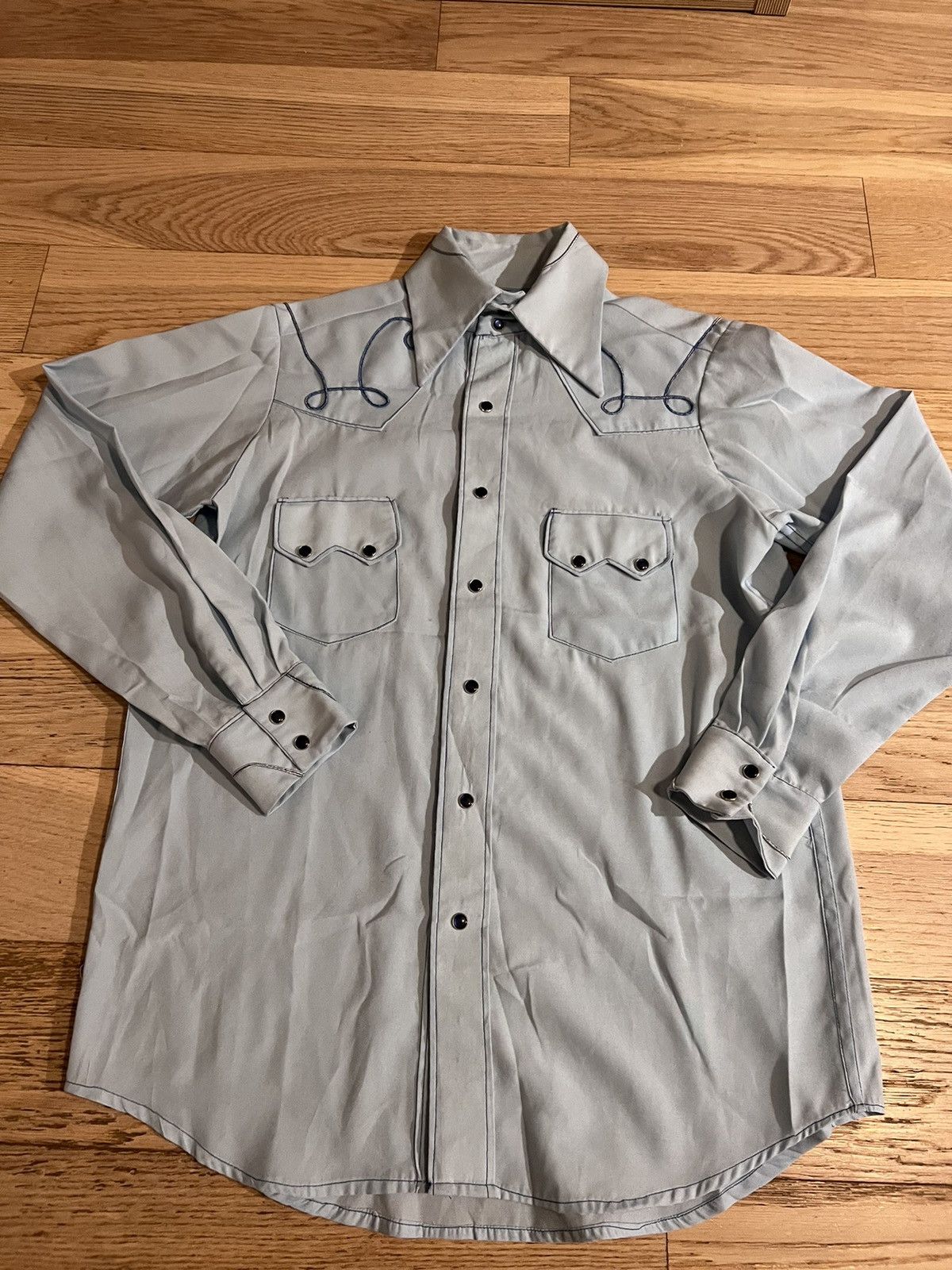 Cowboy Equipment × Japanese Brand × Vintage Vintage 60s 70s Western Button Up Collared Shirt Pearl Snap Size US L / EU 52-54 / 3 - 1 Thumbnail