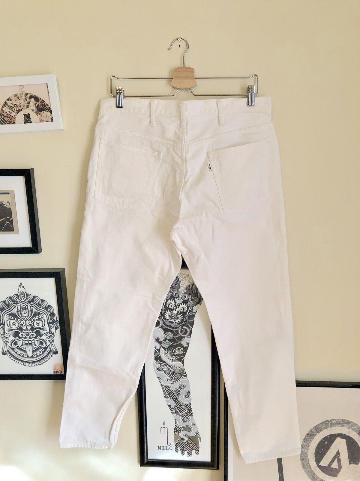 Japanese Brand Living Concept 1LDK made in Japan white raw denim jeans Size US 32 / EU 48 - 3 Thumbnail