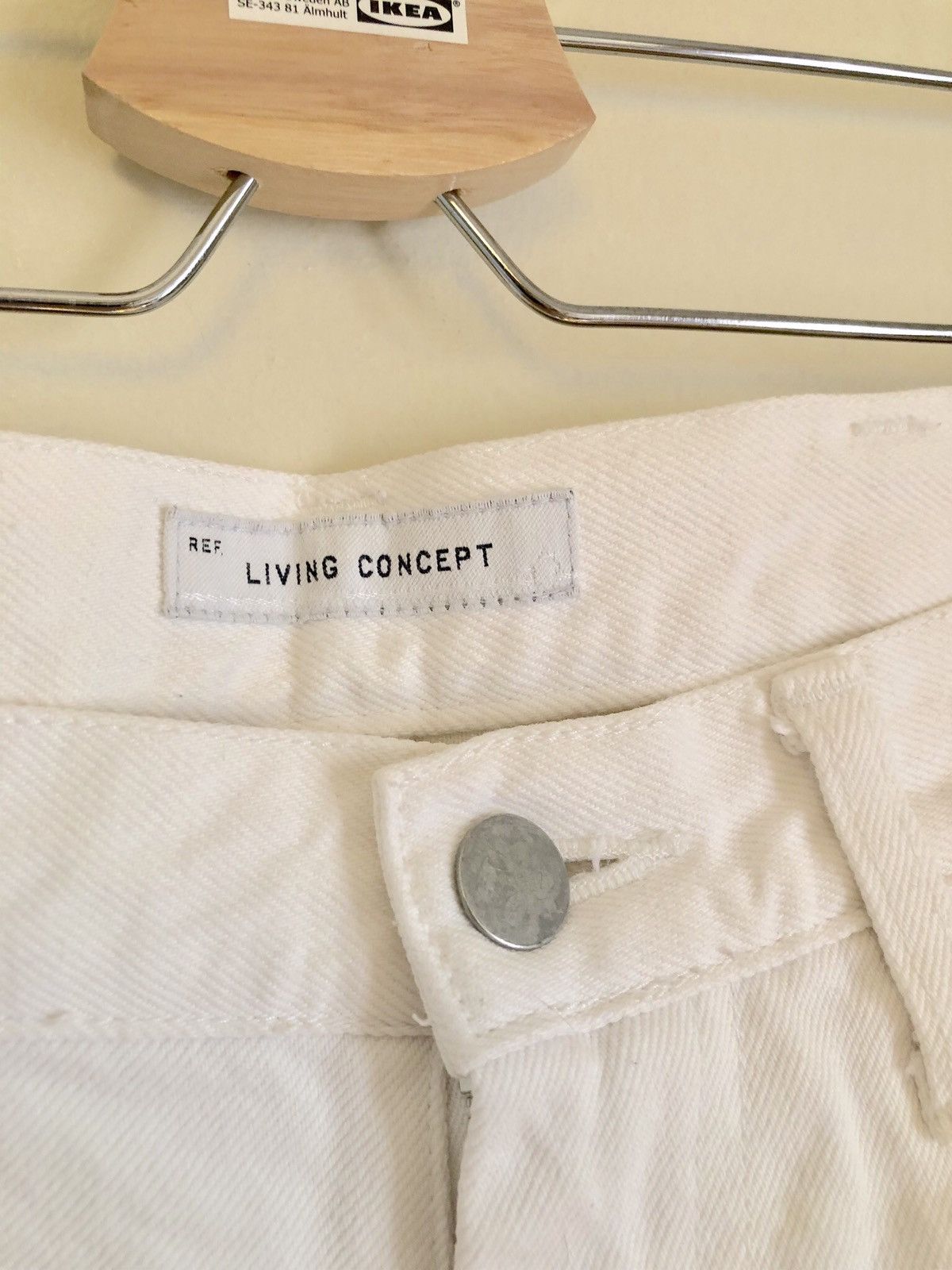 Japanese Brand Living Concept 1LDK made in Japan white raw denim jeans Size US 32 / EU 48 - 5 Thumbnail