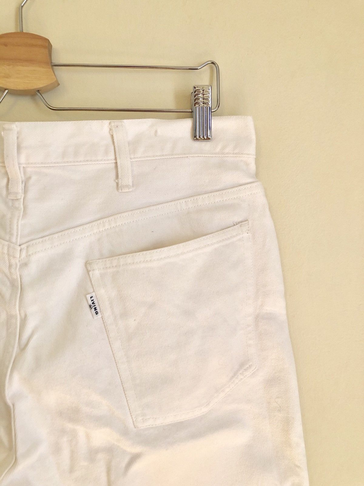 Japanese Brand Living Concept 1LDK made in Japan white raw denim jeans Size US 32 / EU 48 - 4 Thumbnail