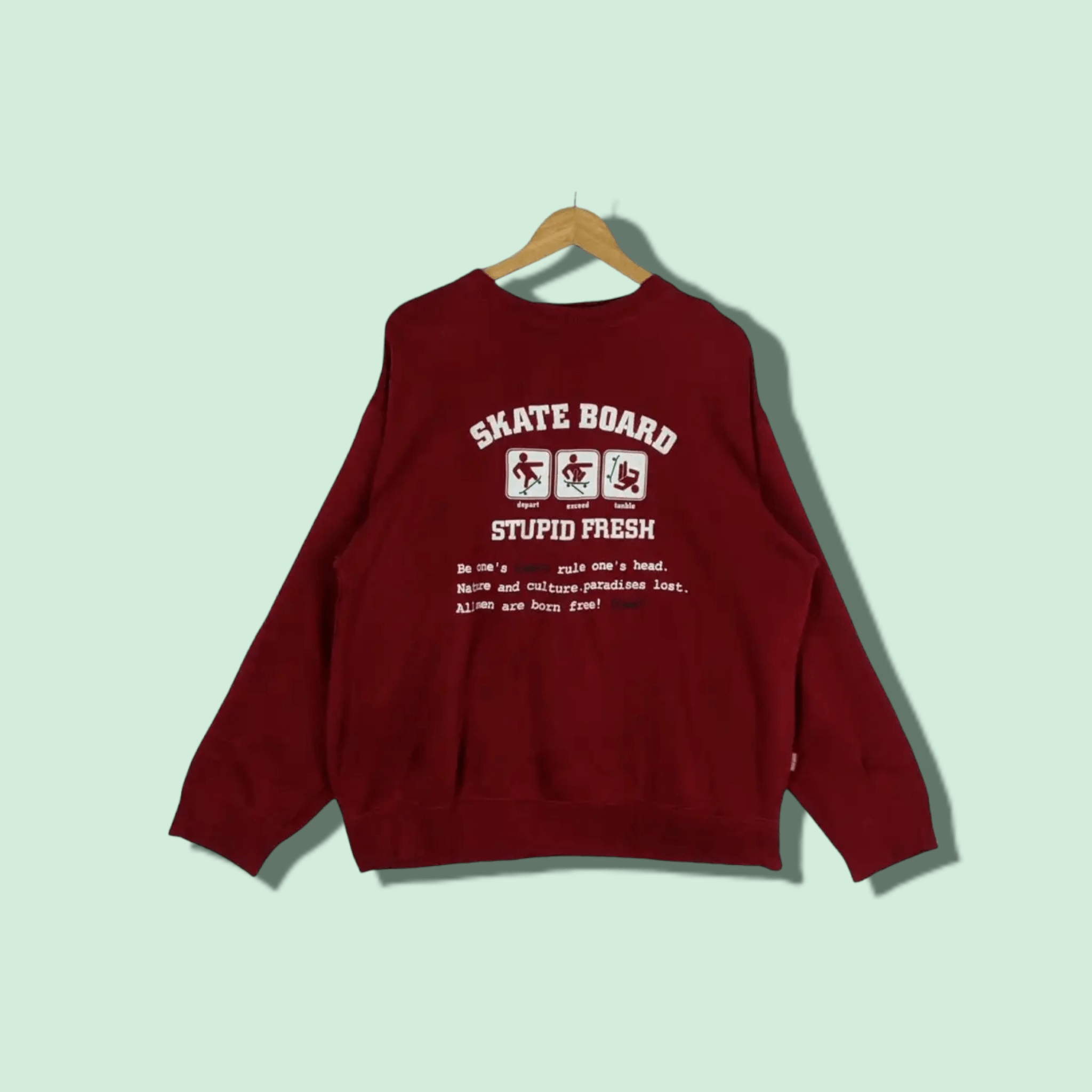 Japanese Brand × Sunny Sports × Vintage Vintage SUNNY BOON Skateboard Stupid Fresh Sweatshirt Size US L / EU 52-54 / 3 - 1 Thumbnail