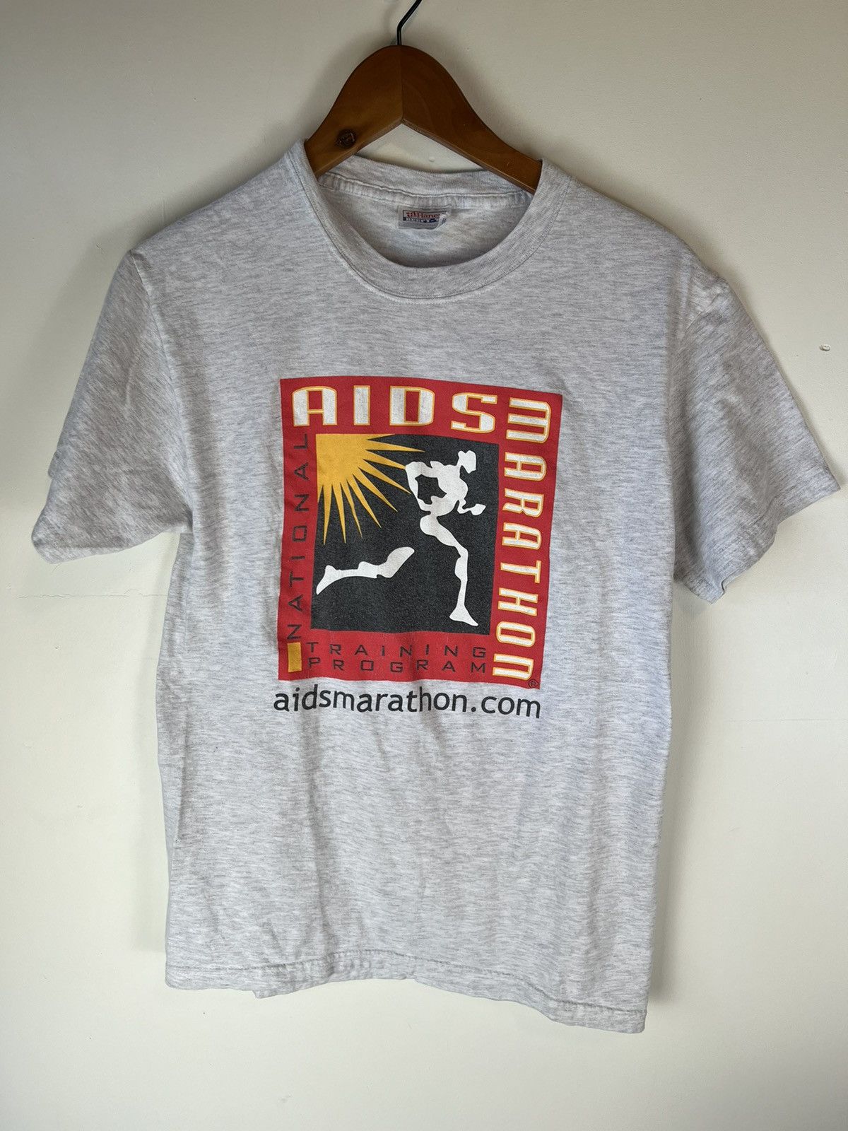 Hanes × Vintage Vintage Aids Marathon Hanes Beefy Tee Size US S / EU 44-46 / 1 - 1 Thumbnail