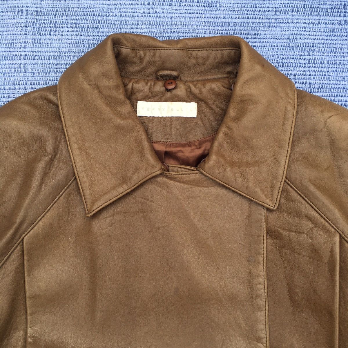 Perry Ellis 90s perry ellis leather jacket Size US L / EU 52-54 / 3 - 2 Thumbnail
