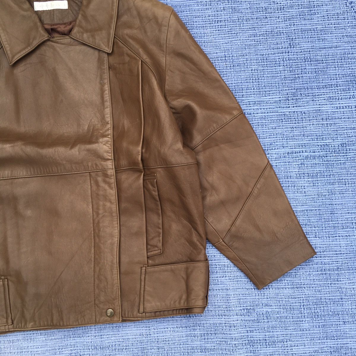Perry Ellis 90s perry ellis leather jacket Size US L / EU 52-54 / 3 - 3 Thumbnail