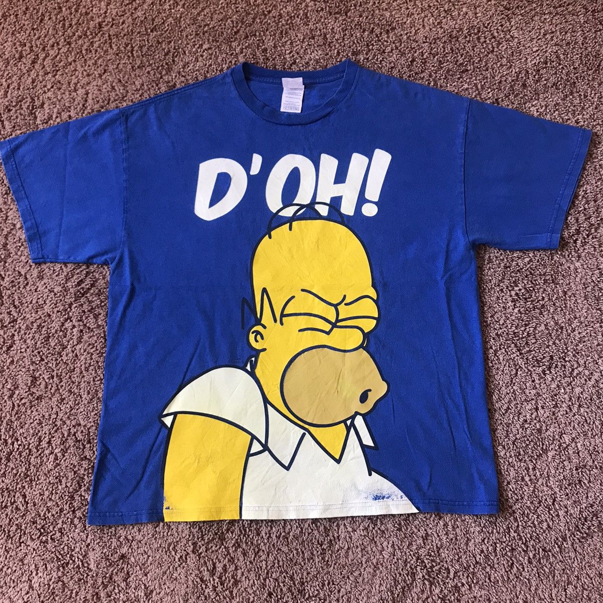 image of The Simpsons x Vintage Homer Simpson (T) in Blue, Men's (Size XL)