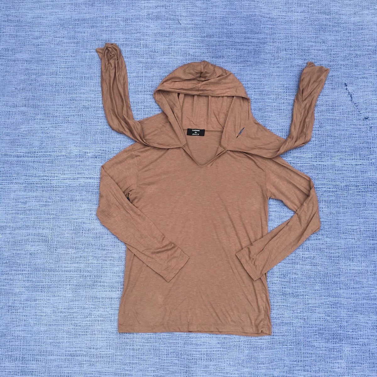 image of Cabane De Zucca x Vintage 90's Light Cotton Hoodie in Brown, Men's (Size Medium)