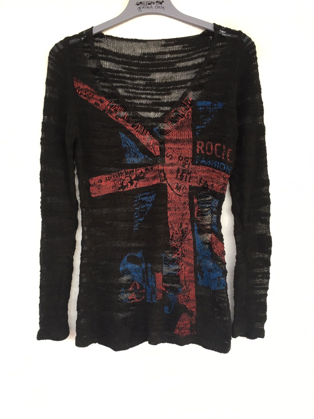image of Seditionaries Mesh Longsleeve in Black Dye, Men's (Size Small)