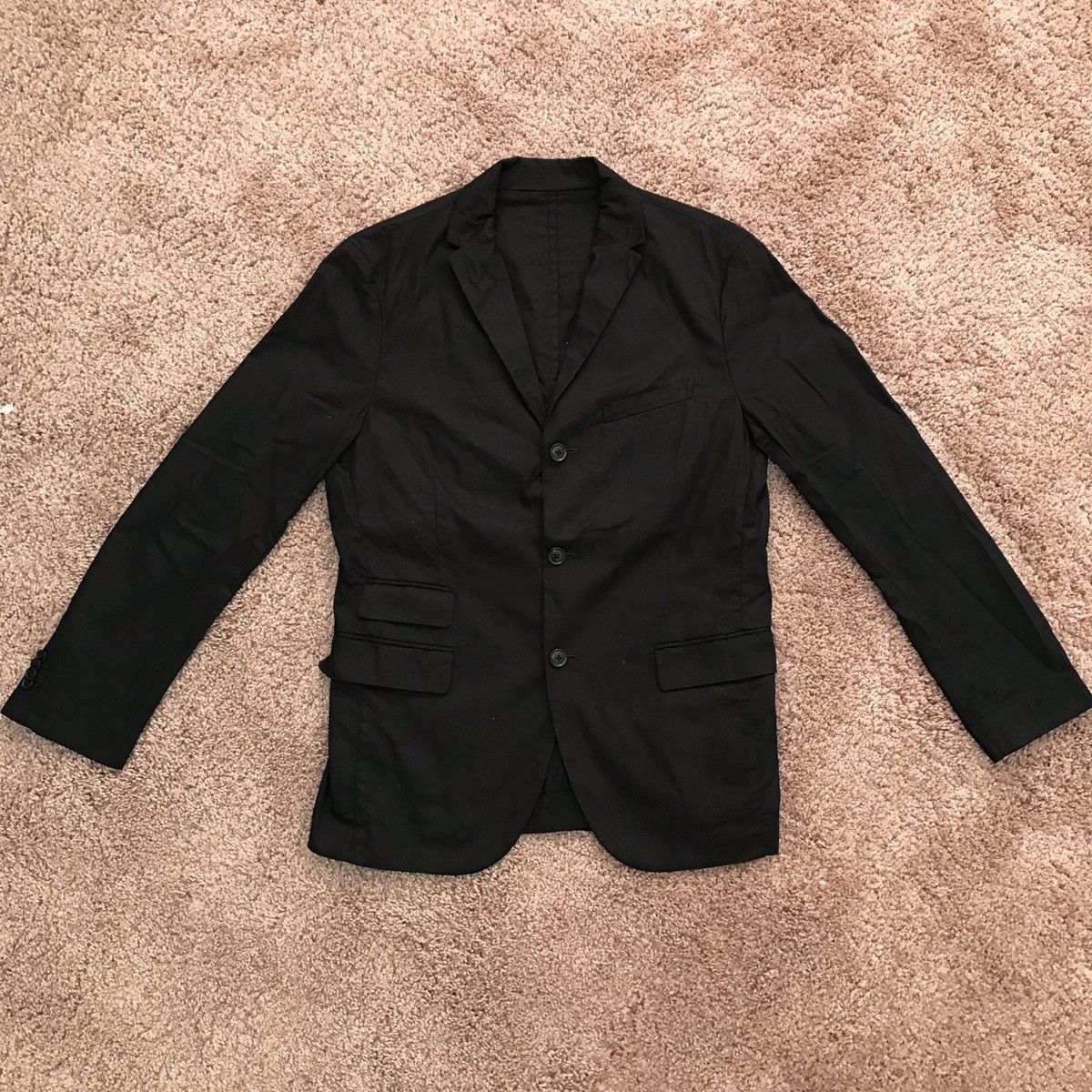 Japanese Brand Black cotton blazer Size US S / EU 44-46 / 1 - 1 Thumbnail