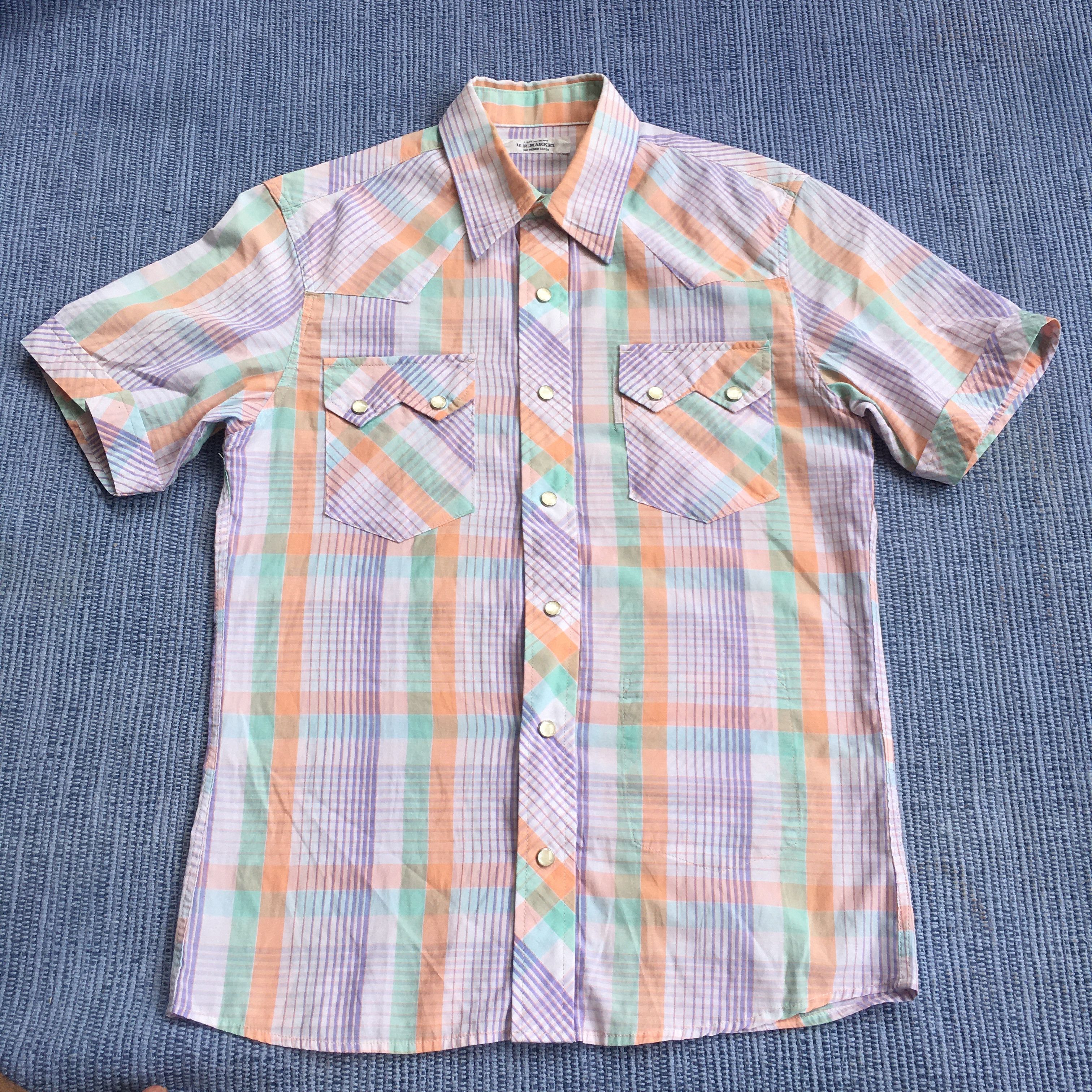 image of Hollywood Ranch&market Pearl Snap Button Western Shirt, Men's (Size Medium)