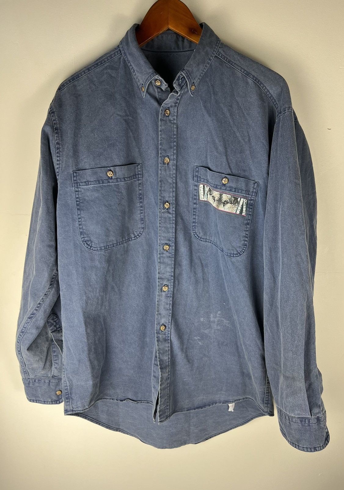 Vintage Vintage Western Wolves Denim Button Up Shirt Size US M / EU 48-50 / 2 - 2 Thumbnail