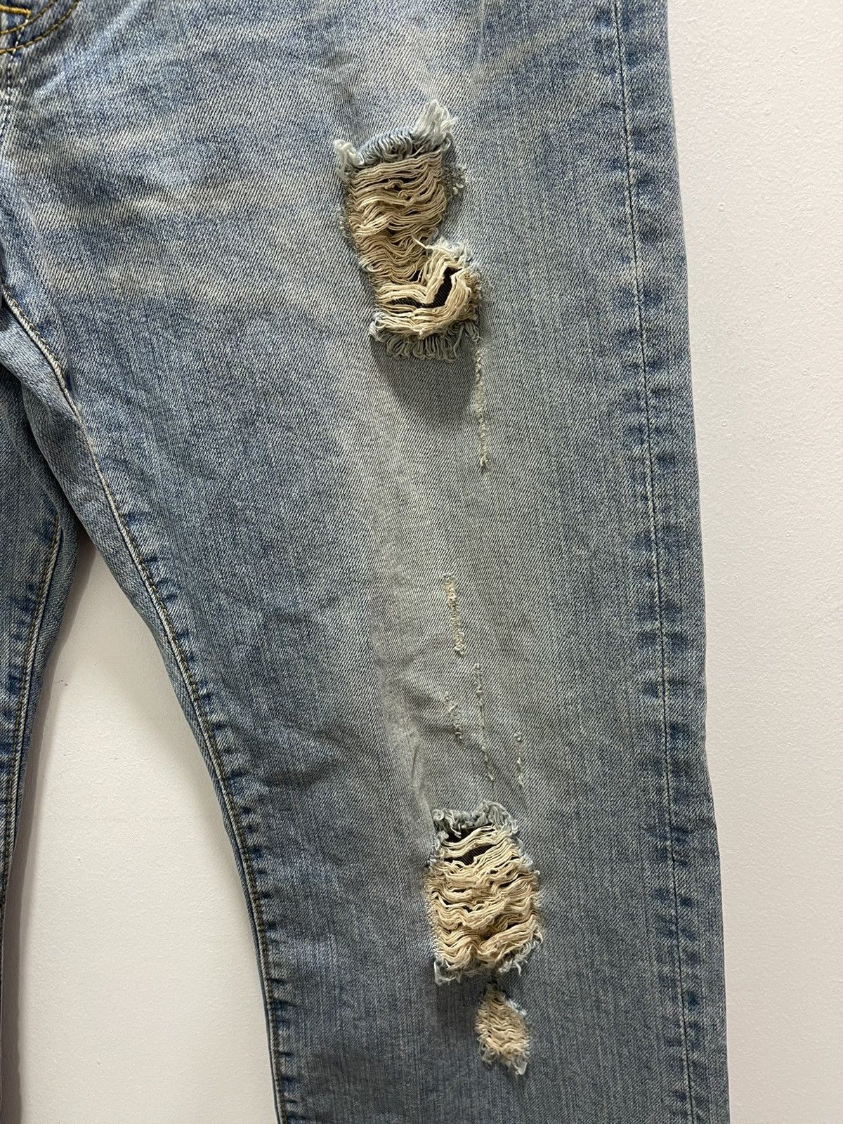 Japanese Brand × Vintage JAPANESE BRAND QUARTER GEMINI RIPPED DISTRESSED DENIM JEANS Size US 32 / EU 48 - 6 Thumbnail
