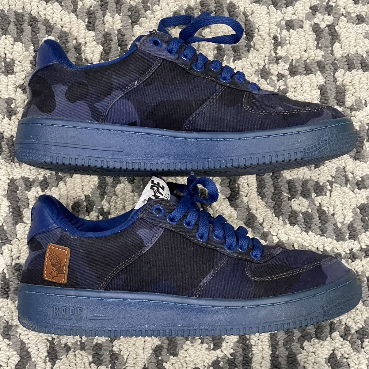 Bape OG Bape Bapesta Blue Camo Canvas Size US 9 / EU 42 - 4 Thumbnail