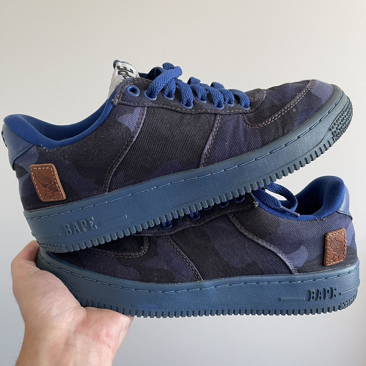 Bape OG Bape Bapesta Blue Camo Canvas Size US 9 / EU 42 - 1 Thumbnail
