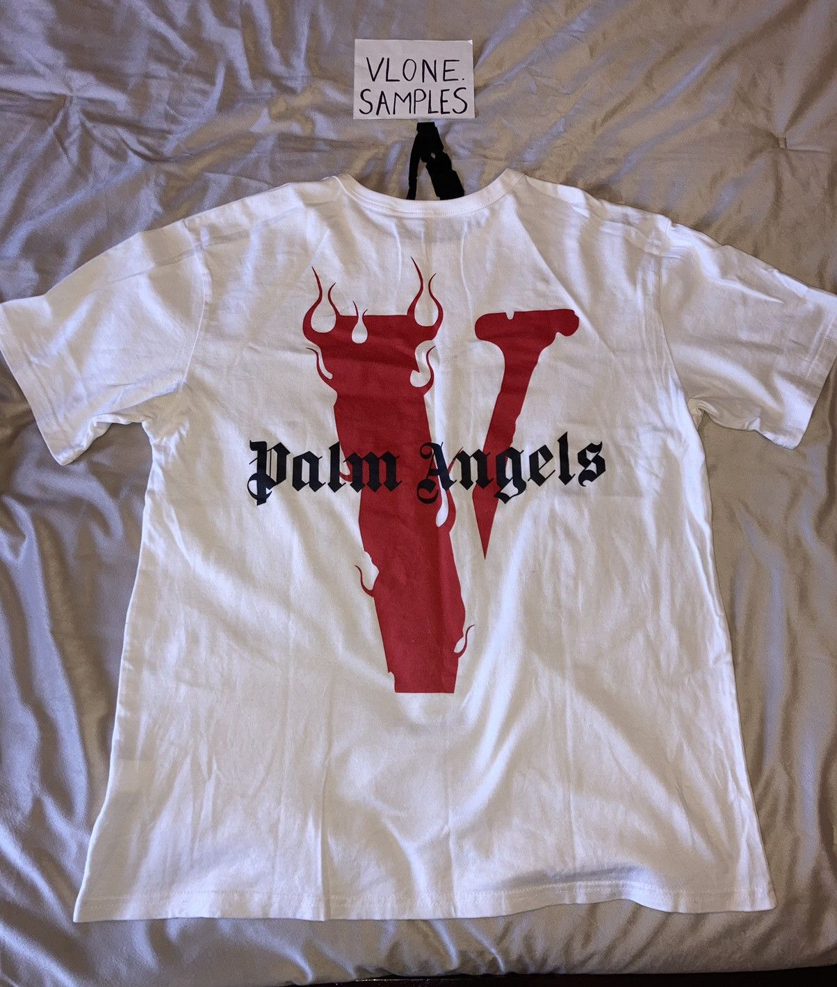 Image of White/red Palm Angels X Vlone Tee, Men's (Size XL)