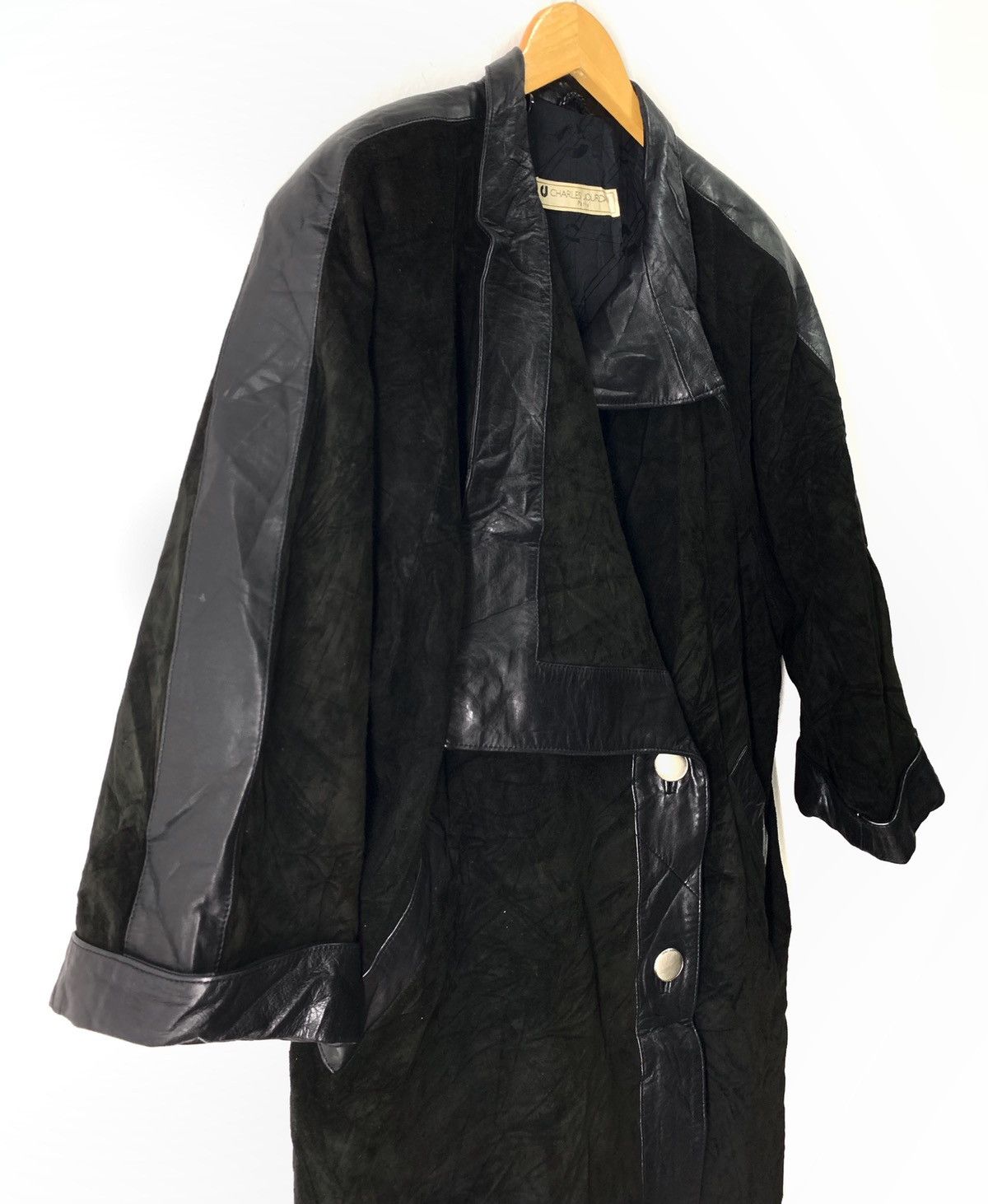 Charles Jourdan × Genuine Leather × Japanese Brand Charles Jourdan Leather Trench Jacket Size US M / EU 48-50 / 2 - 5 Thumbnail