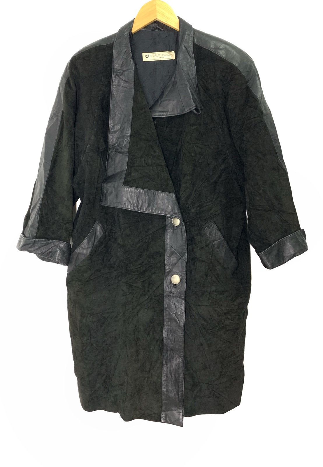 Charles Jourdan × Genuine Leather × Japanese Brand Charles Jourdan Leather Trench Jacket Size US M / EU 48-50 / 2 - 2 Thumbnail