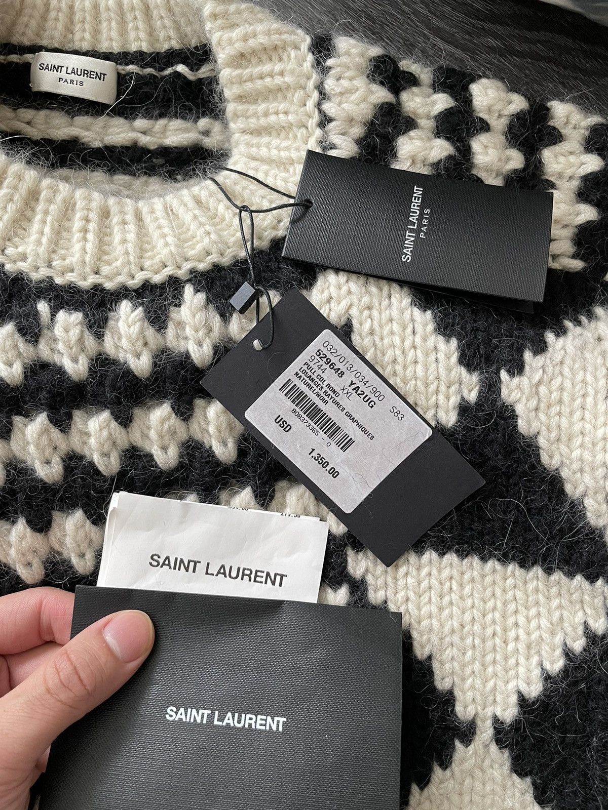 Hedi Slimane × Saint Laurent Paris × Yves Saint Laurent Limited $1,550 Value Super Runway Graphic Sweater Brand New Size US XL / EU 56 / 4 - 19 Thumbnail