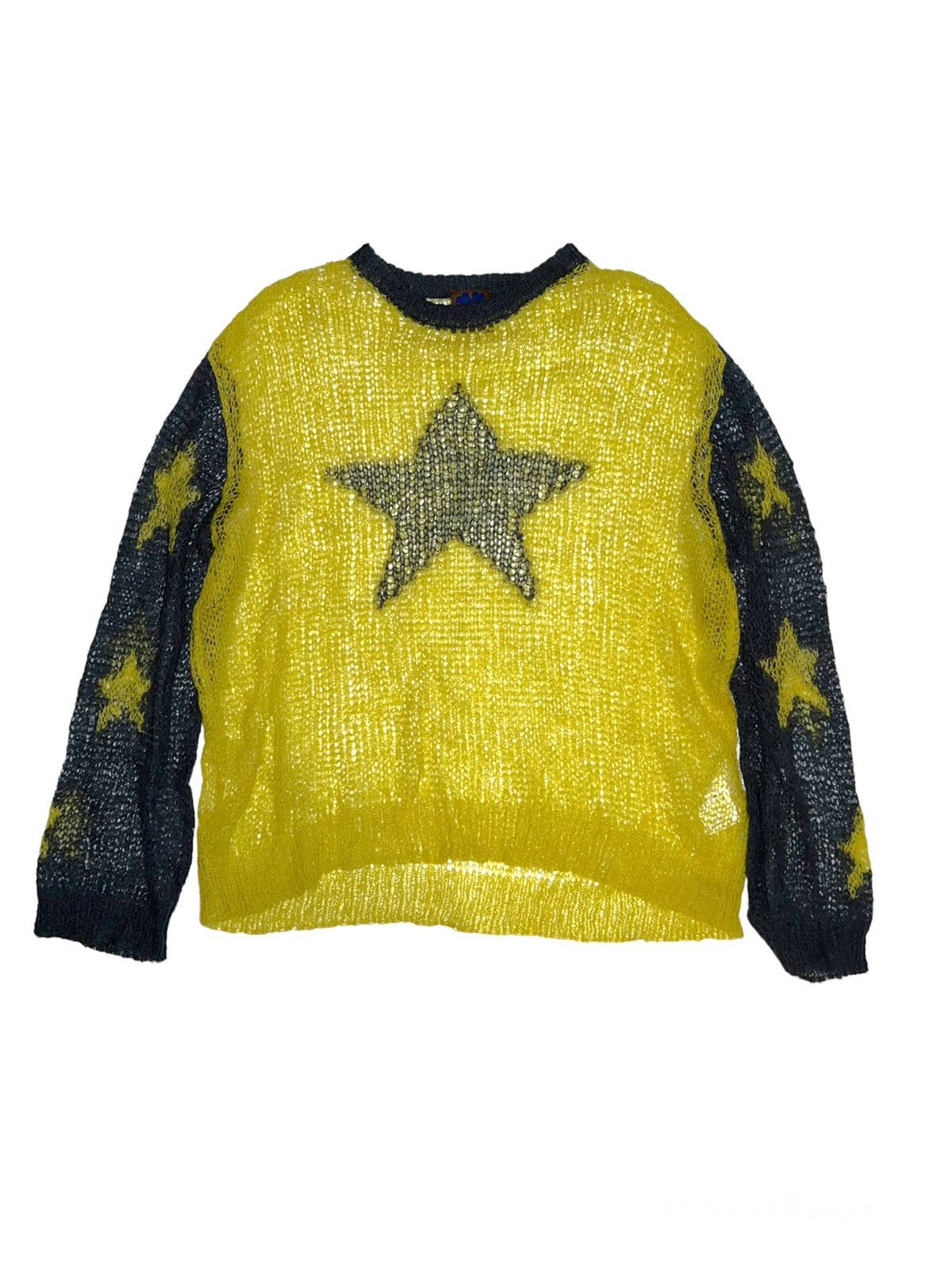 image of Heaven By Marc Jacobs Star Loose Knit Sweater in Yellow, Men's (Size XL)