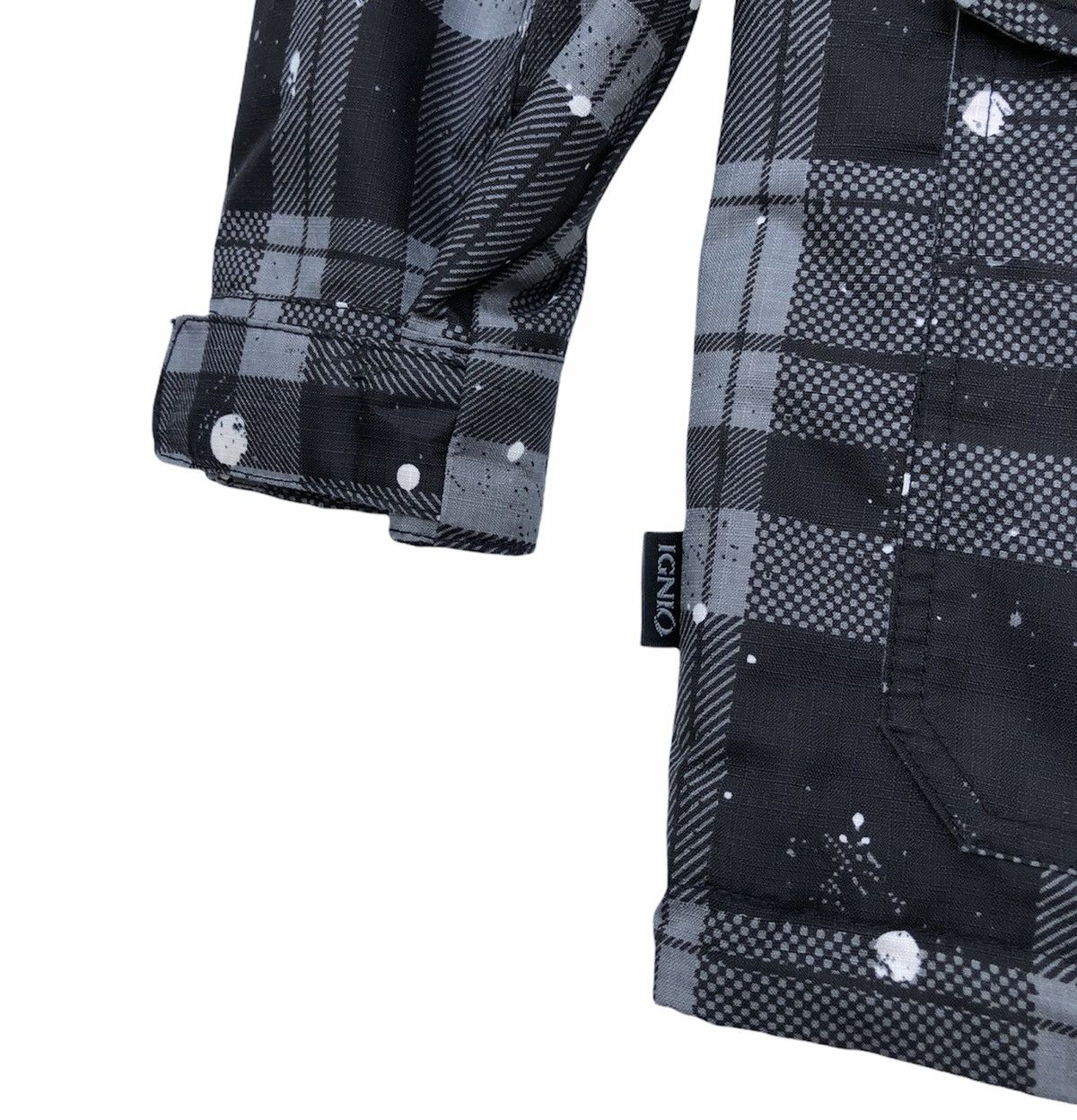 Japanese Brand IGNIO Men fashion Checked Paint Full Zipper Hooded Jacket Size US L / EU 52-54 / 3 - 7 Thumbnail