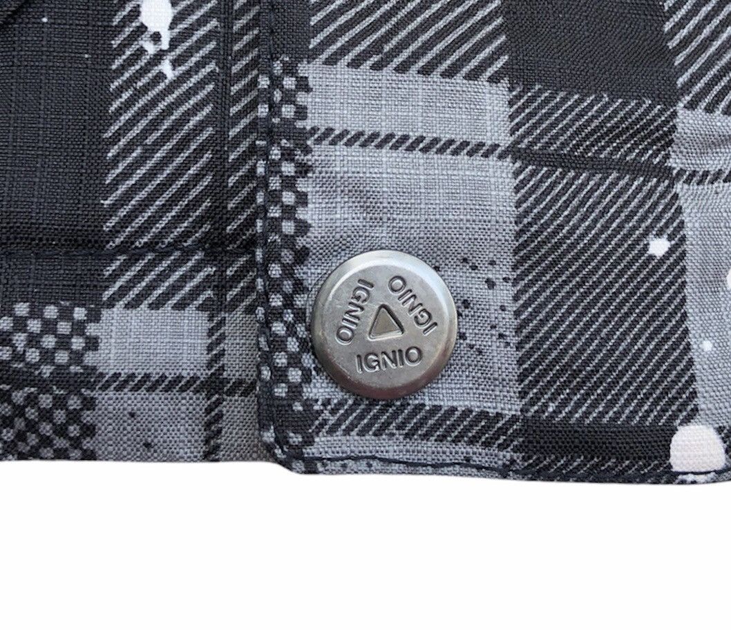 Japanese Brand IGNIO Men fashion Checked Paint Full Zipper Hooded Jacket Size US L / EU 52-54 / 3 - 9 Thumbnail
