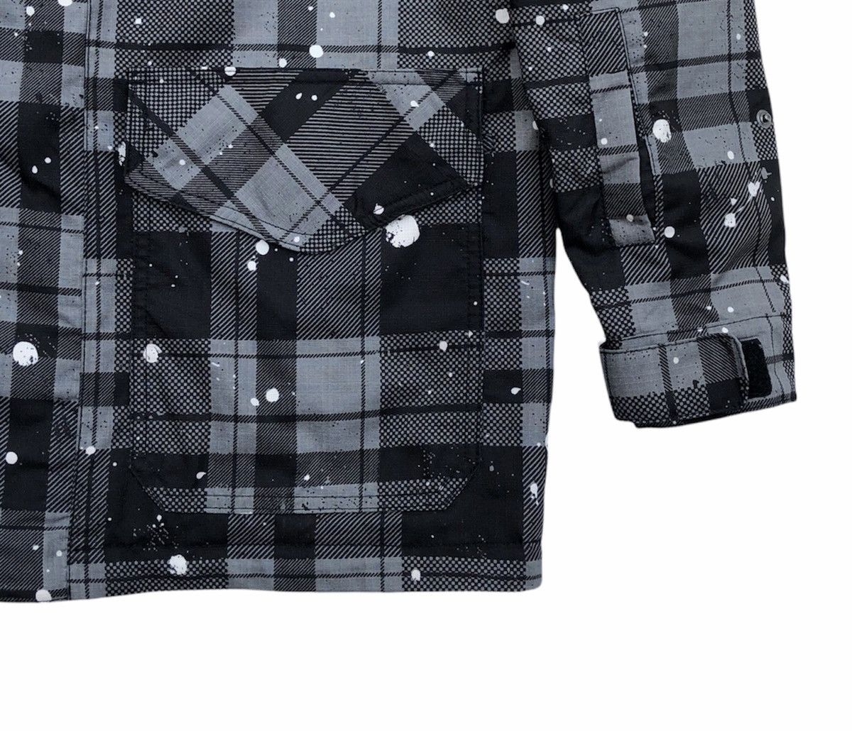 Japanese Brand IGNIO Men fashion Checked Paint Full Zipper Hooded Jacket Size US L / EU 52-54 / 3 - 5 Thumbnail