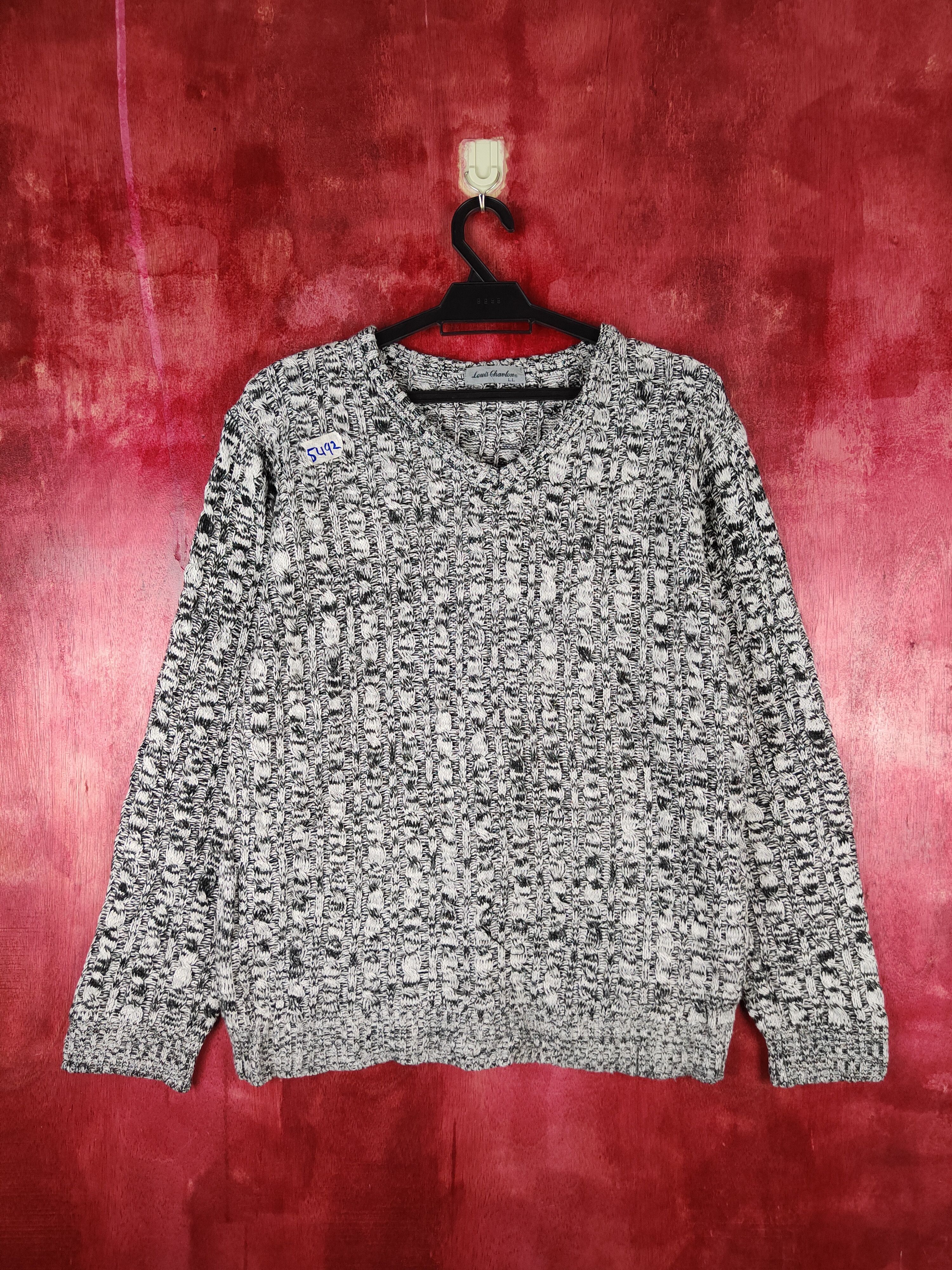 image of Louis Chavlon Black/white Knitwear 5492, Men's (Size Medium)