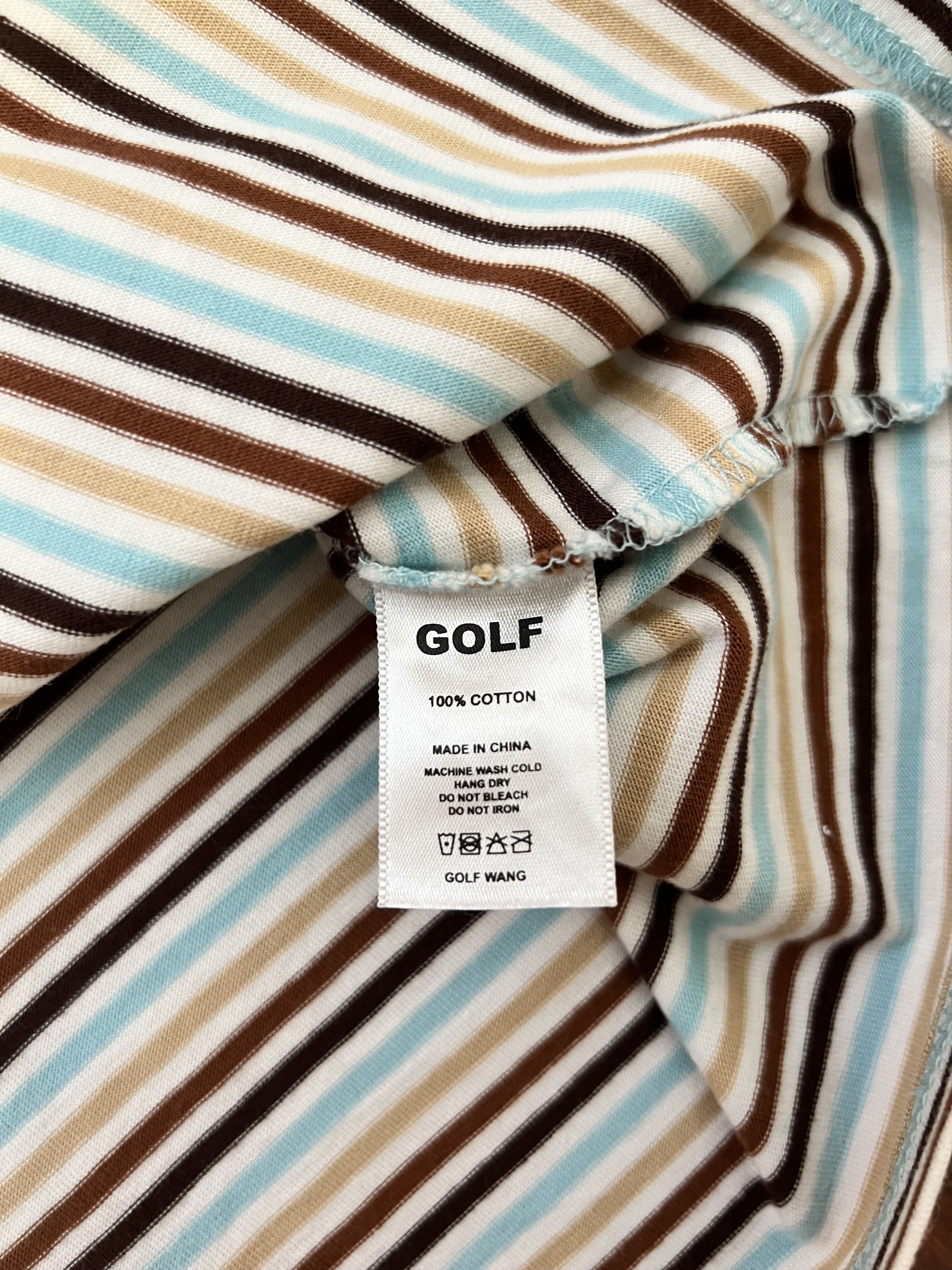 Golf Wang 💚 Golf Wang Embroidered Romeo Striped Tee Blue Size US L / EU 52-54 / 3 - 5 Thumbnail