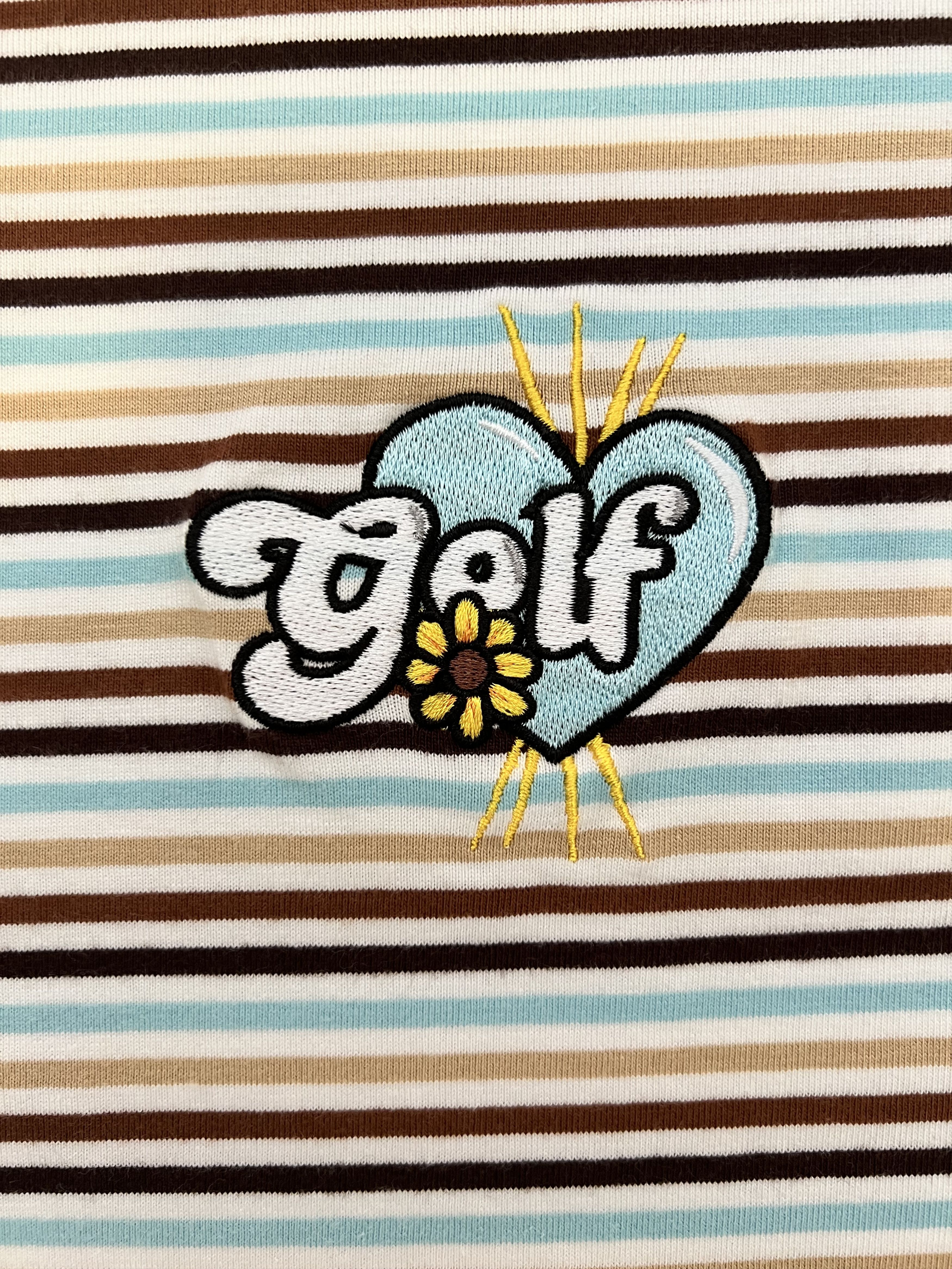 Golf Wang 💚 Golf Wang Embroidered Romeo Striped Tee Blue Size US L / EU 52-54 / 3 - 3 Thumbnail