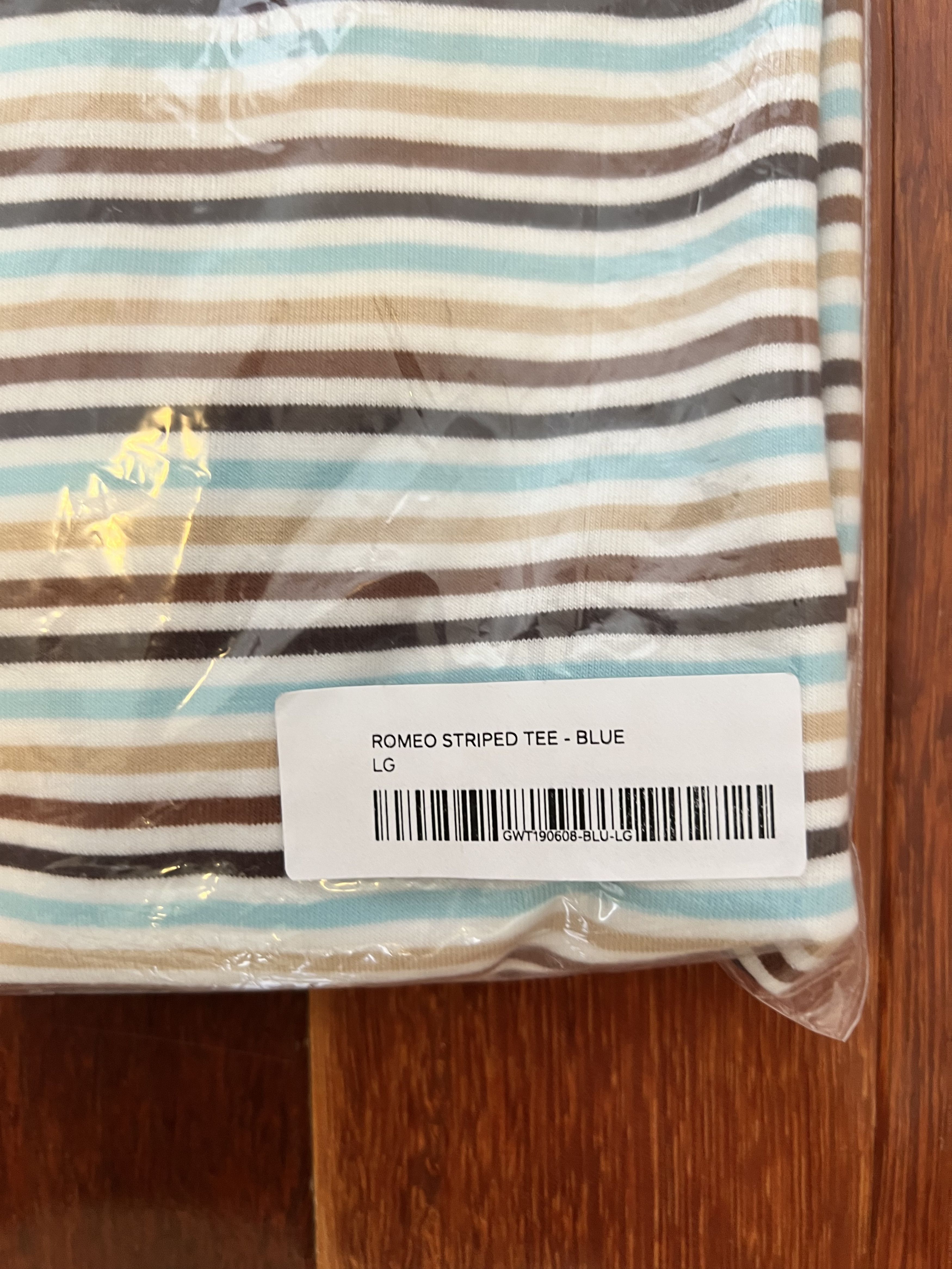 Golf Wang 💚 Golf Wang Embroidered Romeo Striped Tee Blue Size US L / EU 52-54 / 3 - 8 Thumbnail
